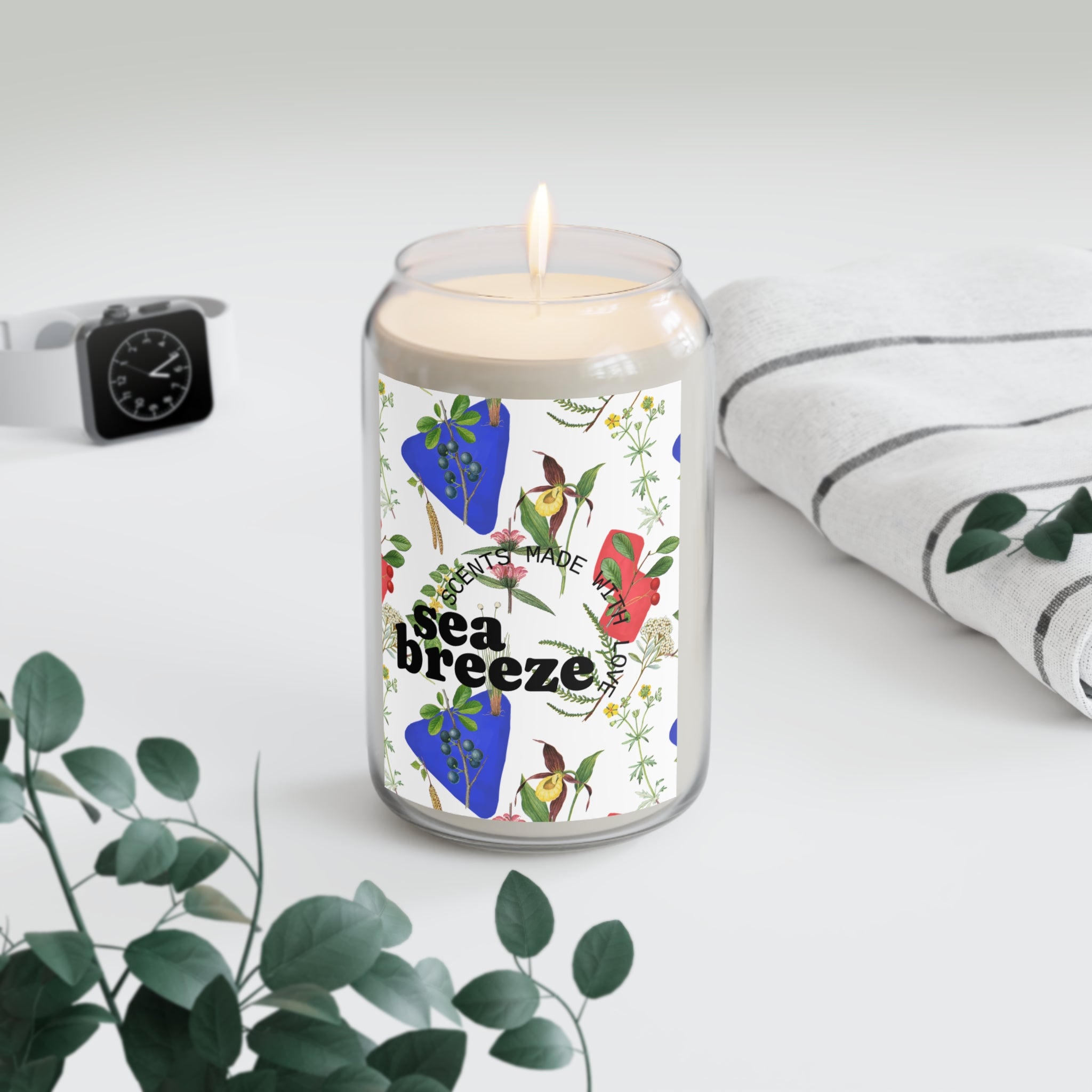 Sea Breeze Scented Candle - Aromatherapy Candle for Relaxation, Home Decor, Gift for Her, Beach Vibes, Eco-Friendly