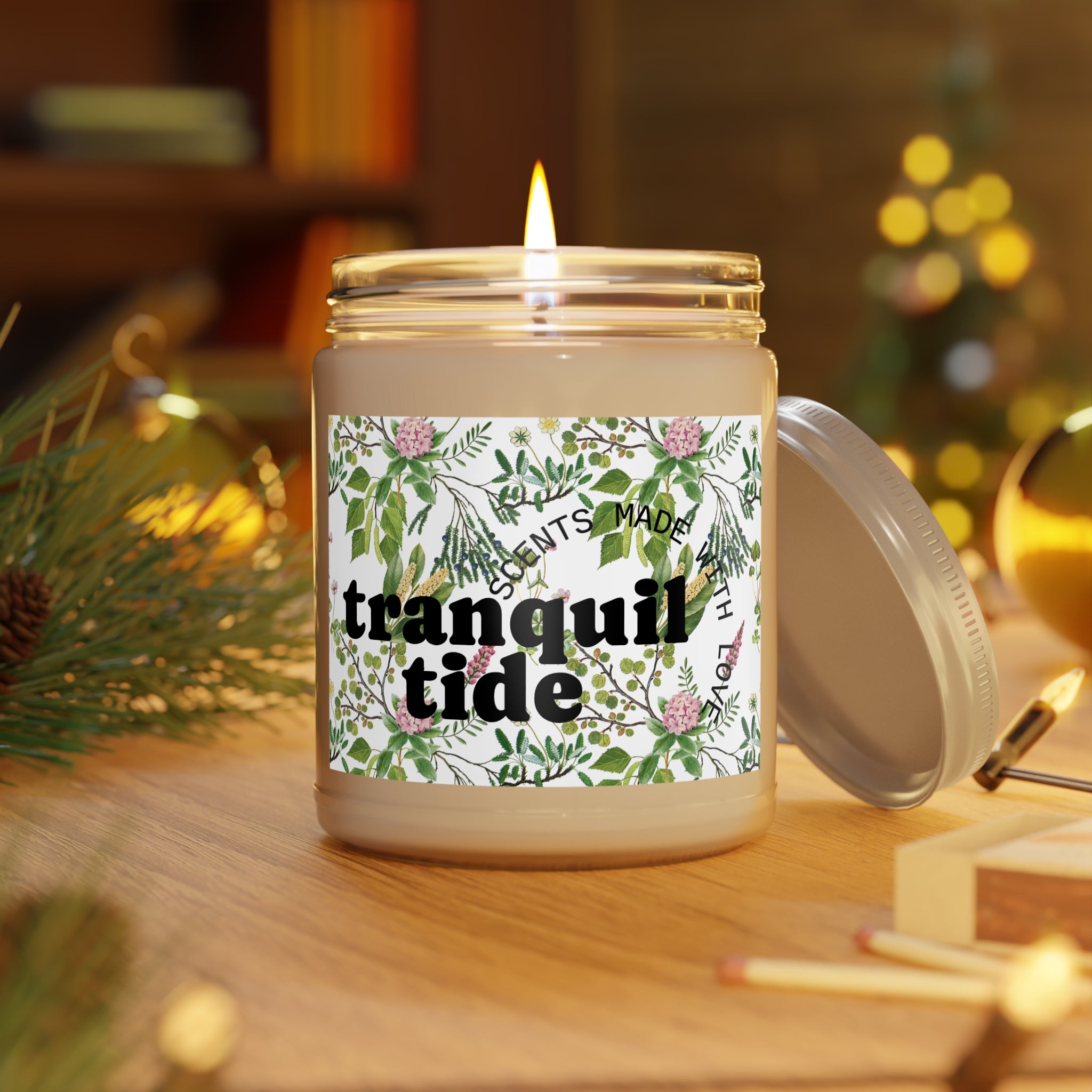 Tranquil Tide (Eucalyptus Mint) Scented Candle | Relaxing Aromatherapy Candle for Home Decor, Gift for Her, Spa Day, Meditation, Relaxation