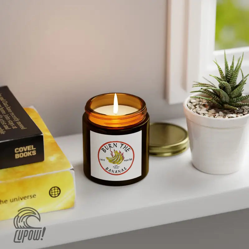 Banana Scented Candle - Burn the Bananas Coconut Apricot Wax (4oz 9oz) - Home Decor