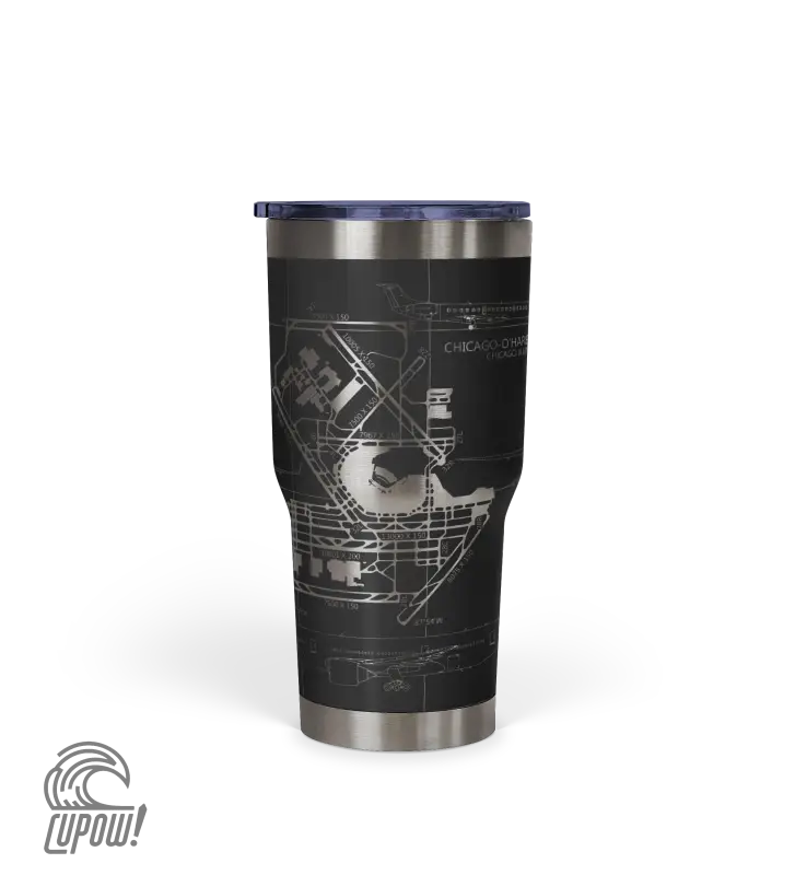 Chicago O'hare (ORD) Airport Diagram Tumbler 30oz