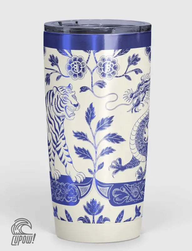 Chinoiserie Tiger and Dragon 20oz Tumbler - Free Personalization