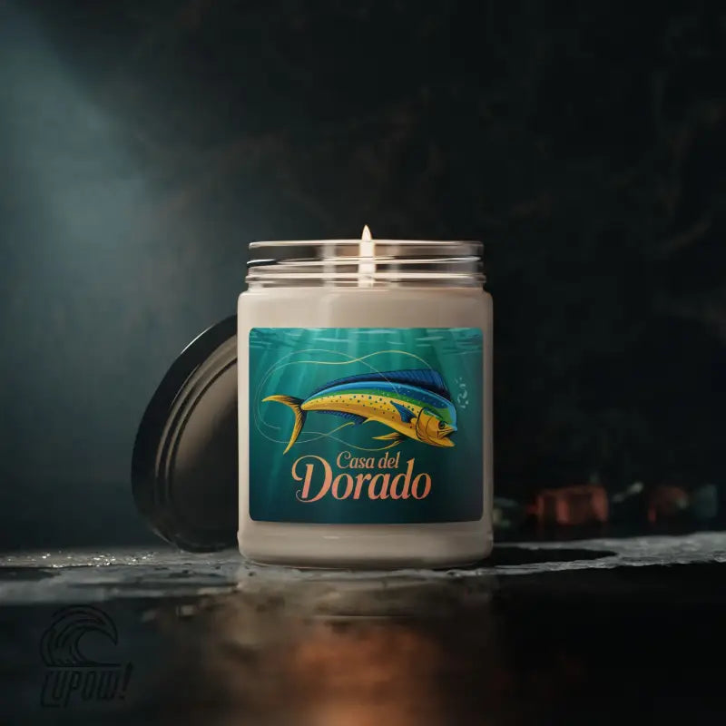 Scented Soy Candle - Casa del Dorado 9oz | Relaxing Home Decor & Gift for Fishing Enthusiasts - Sea Salt + Orchid / 9oz