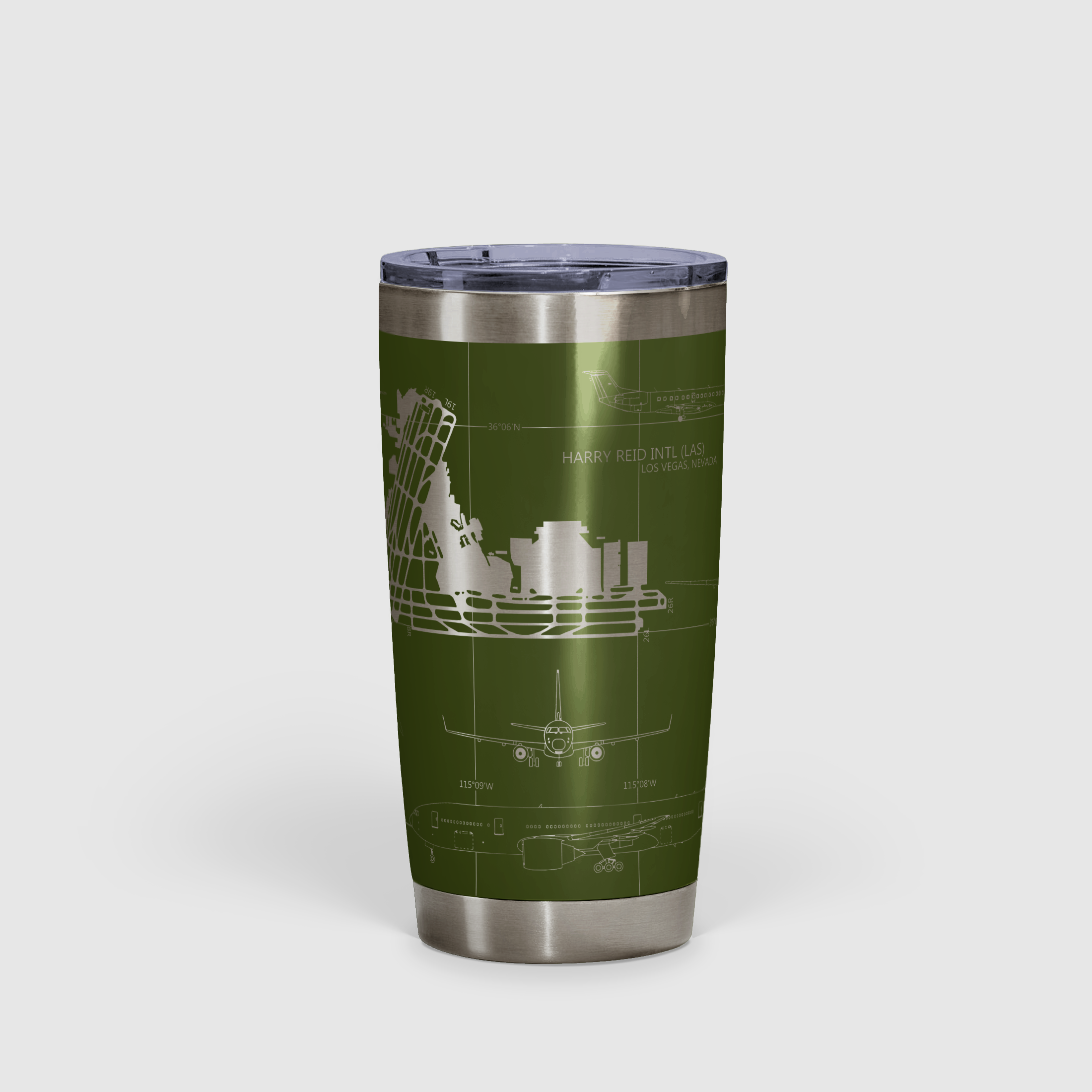 Las Vegas Harry Reid International (LAS) Airport Diagram Tumbler 20oz