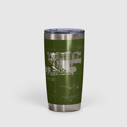 Miami INTL (MIA) Airport Diagram Tumbler 20oz