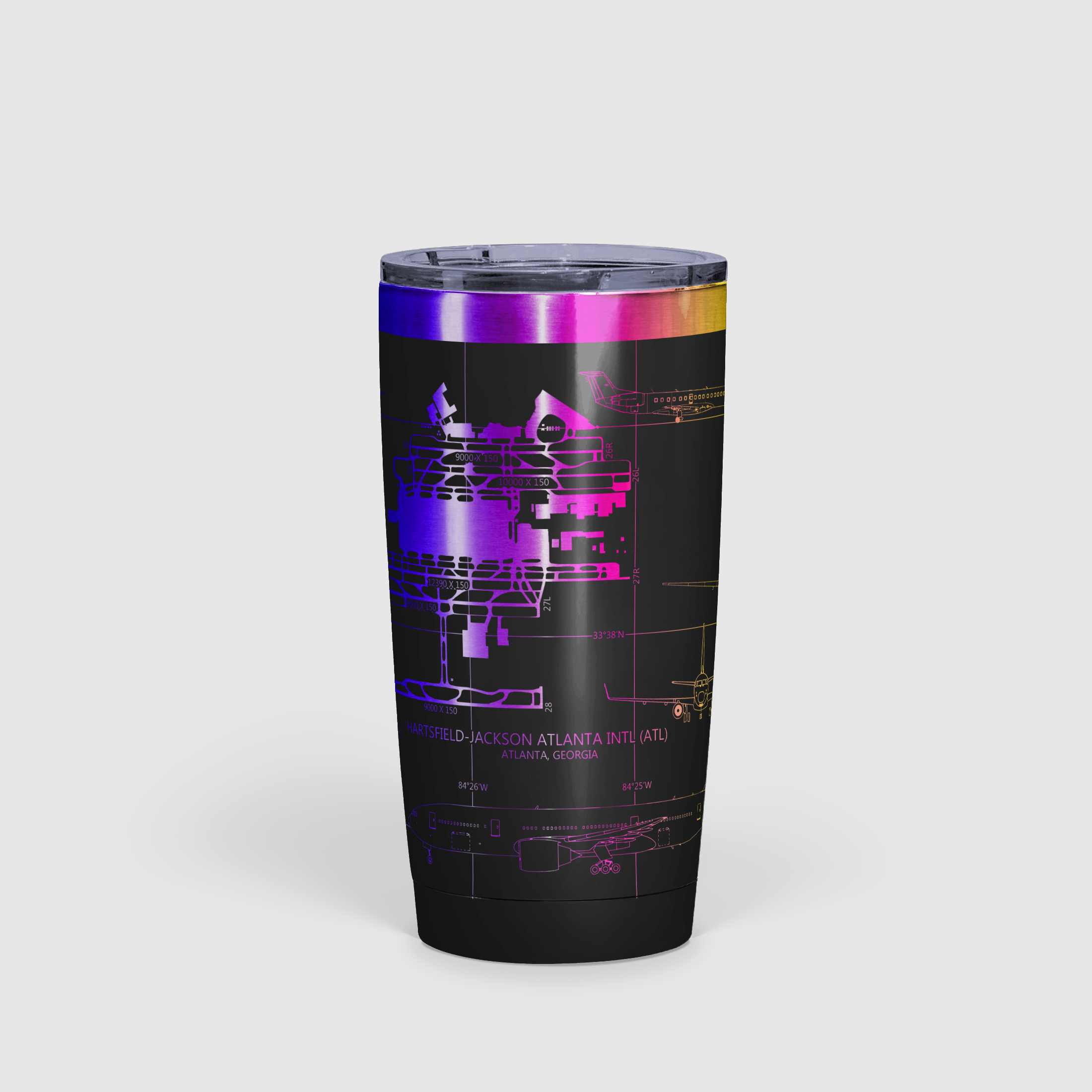 Hartsfield–Jackson Atlanta International (ATL) Airport Diagram Tumbler 20oz