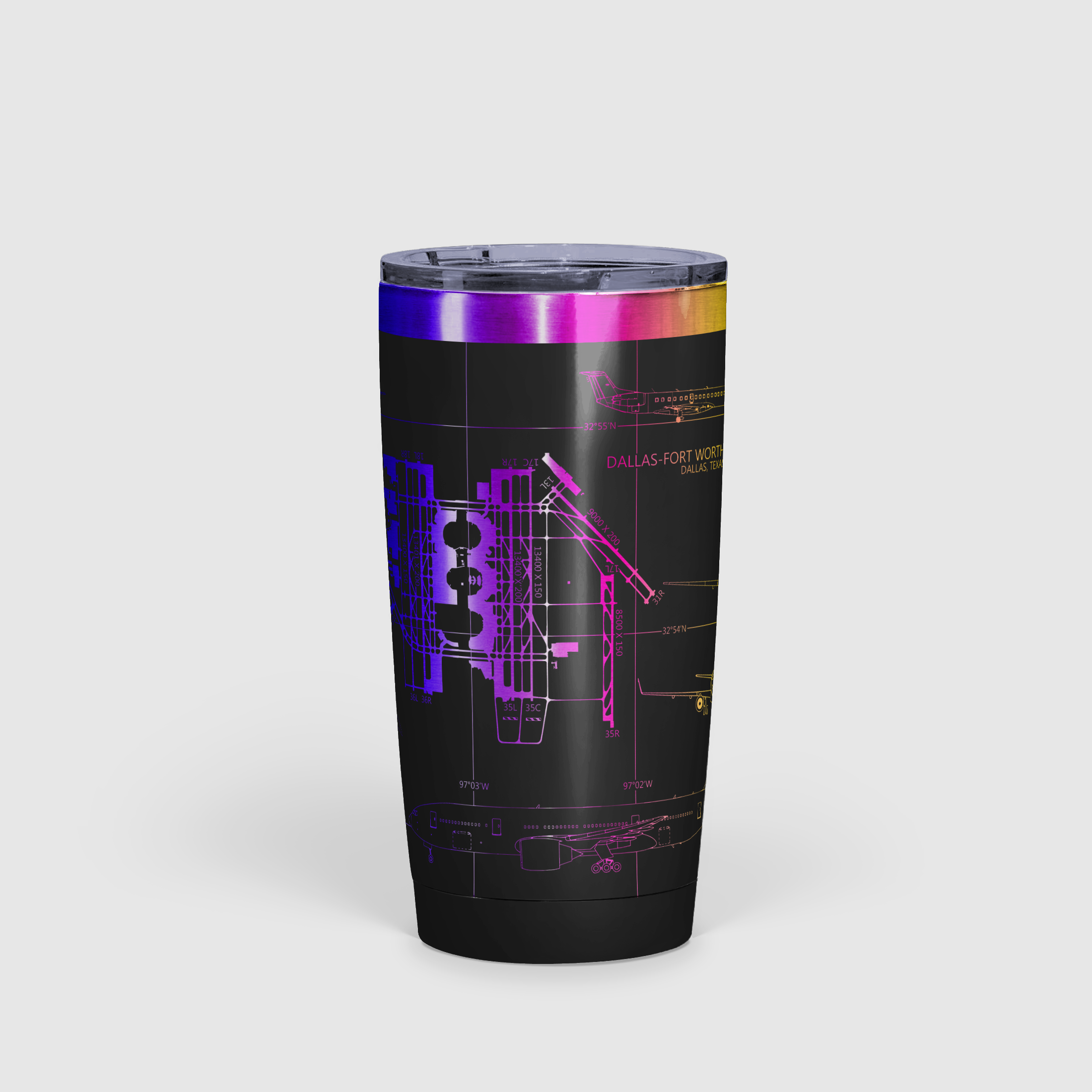 Dallas-Fort Worth International (DFW) Airport Diagram Tumbler 20oz