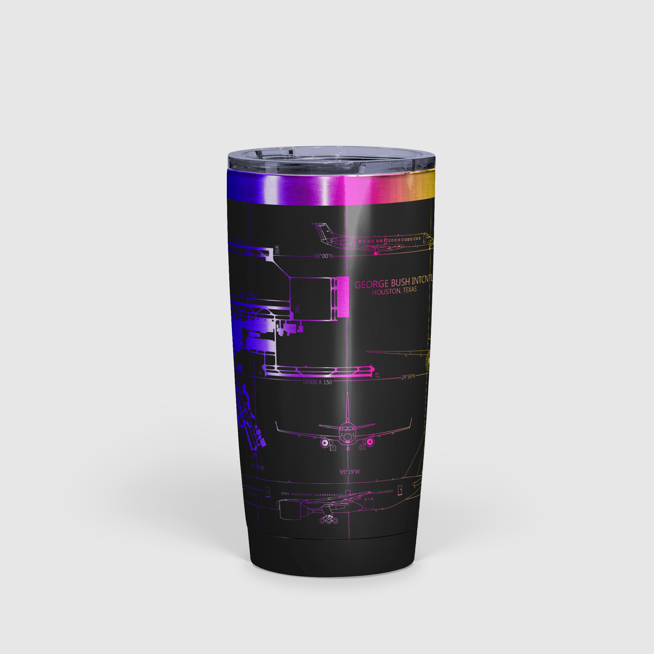 George Bush Intercontinental (IAH) Airport Diagram Tumbler 20oz