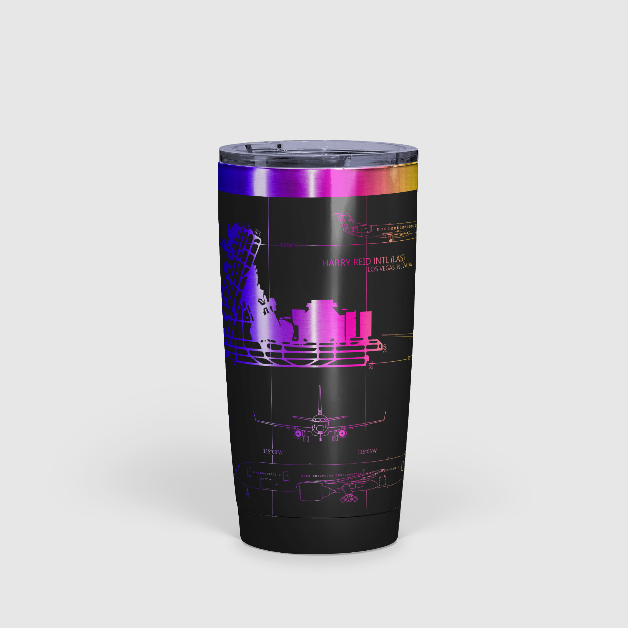 Las Vegas Harry Reid International (LAS) Airport Diagram Tumbler 20oz