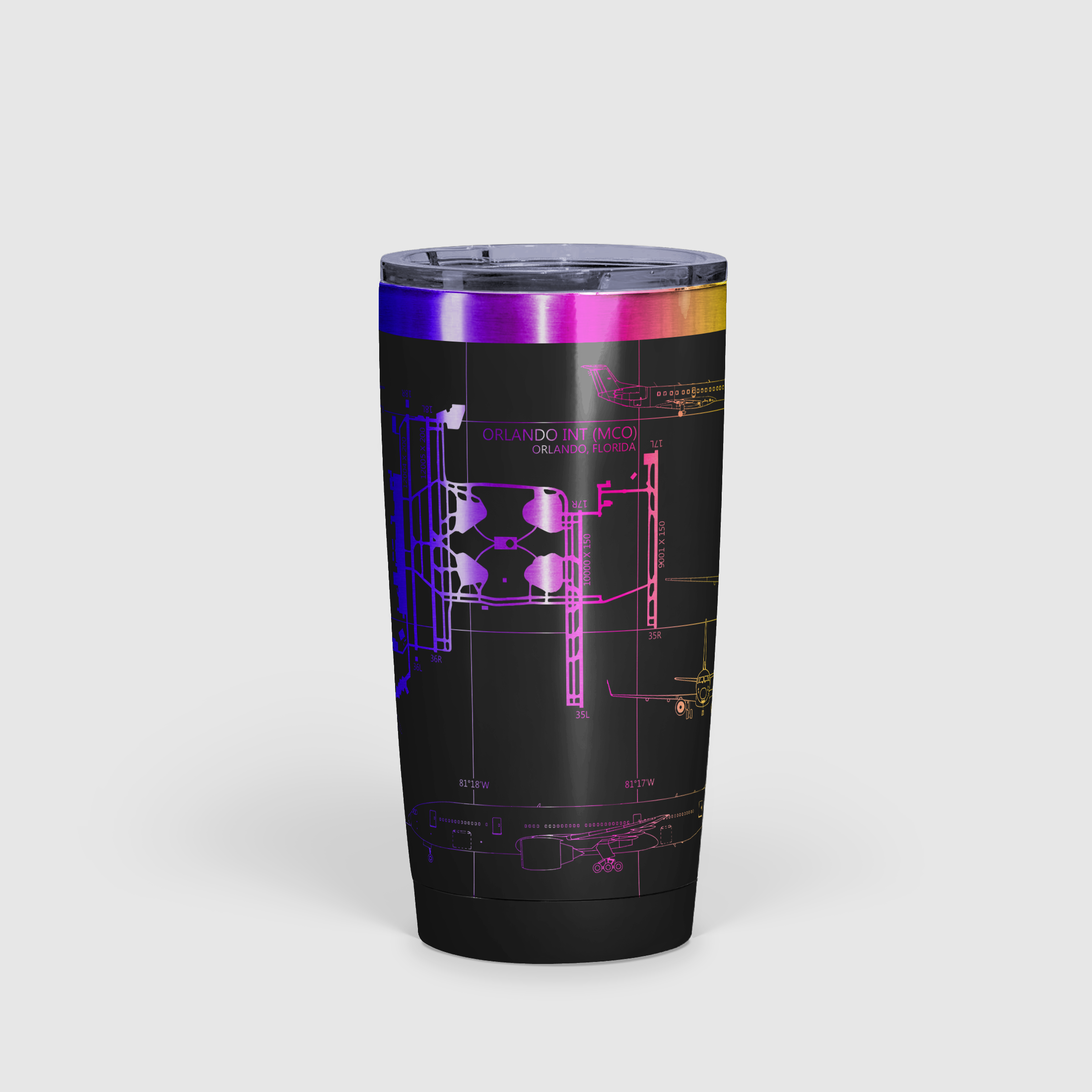 Orlando INTL (MCO) Airport Diagram Tumbler 20oz