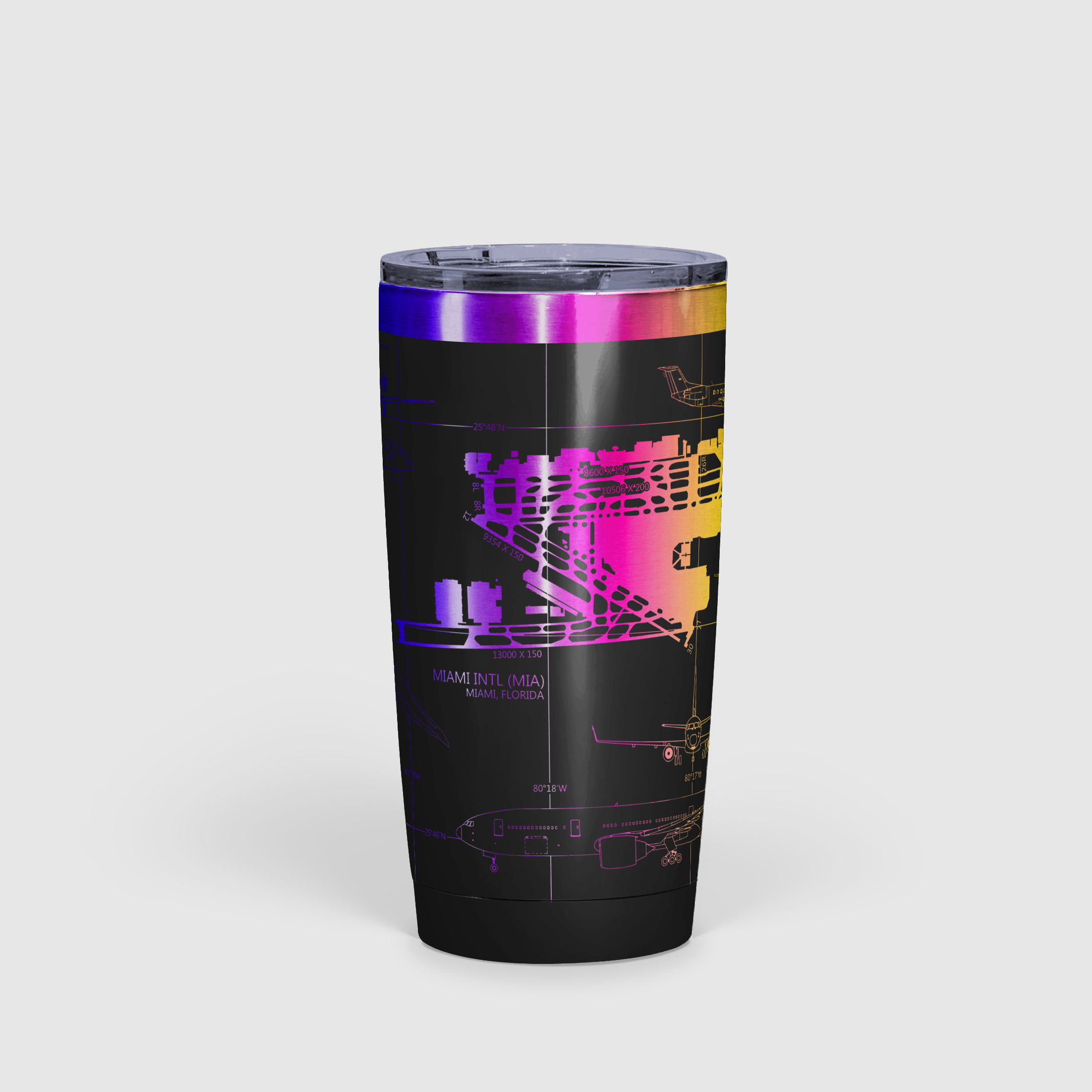 Miami INTL (MIA) Airport Diagram Tumbler 20oz