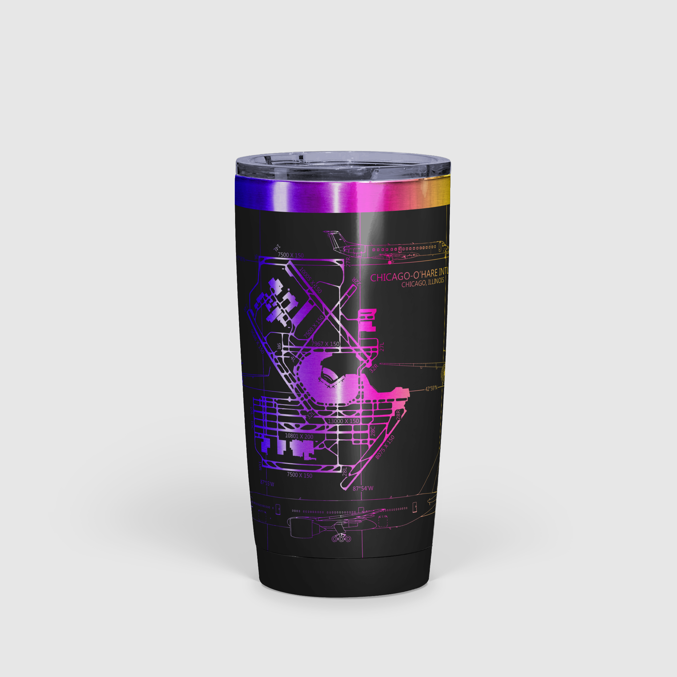 Chicago O'hare (ORD) Airport Diagram Tumbler 20oz