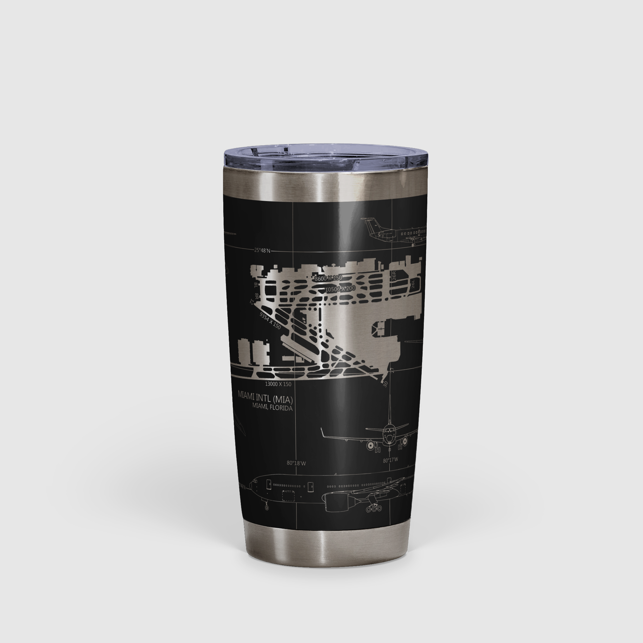 Miami INTL (MIA) Airport Diagram Tumbler 20oz