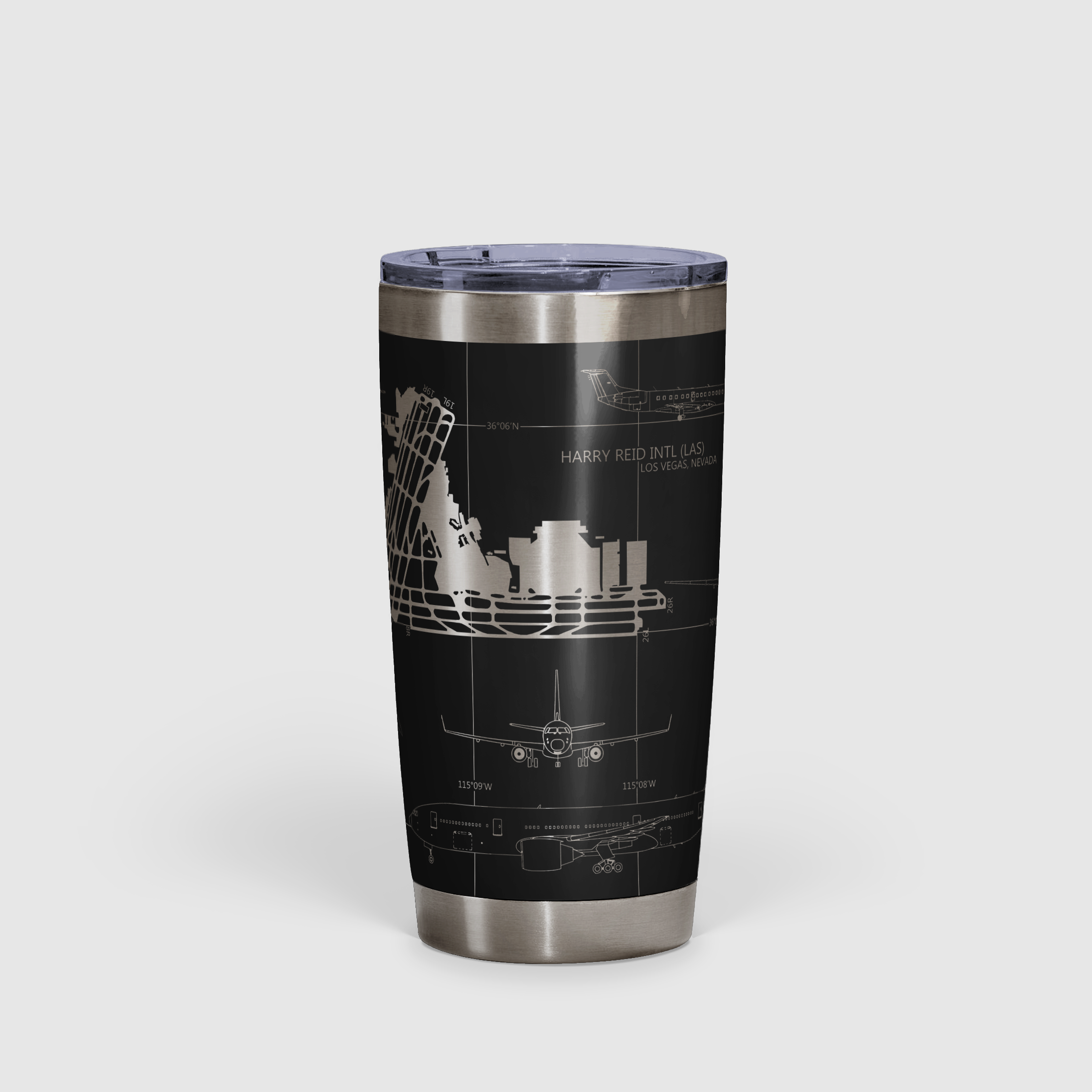 Las Vegas Harry Reid International (LAS) Airport Diagram Tumbler 20oz