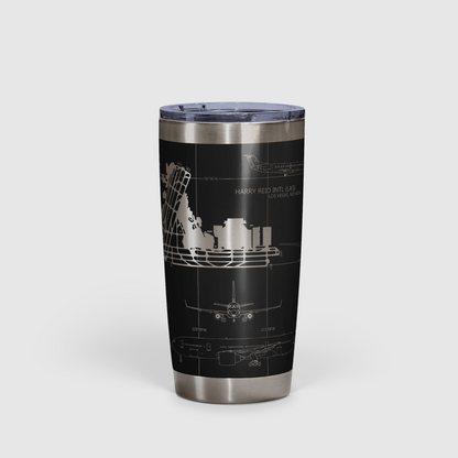 Las Vegas Harry Reid International (LAS) Airport Diagram Tumbler 20oz