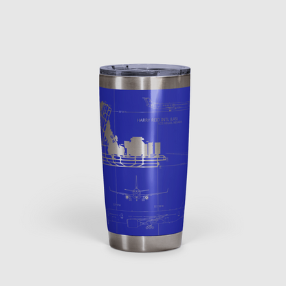 Las Vegas Harry Reid International (LAS) Airport Diagram Tumbler 20oz