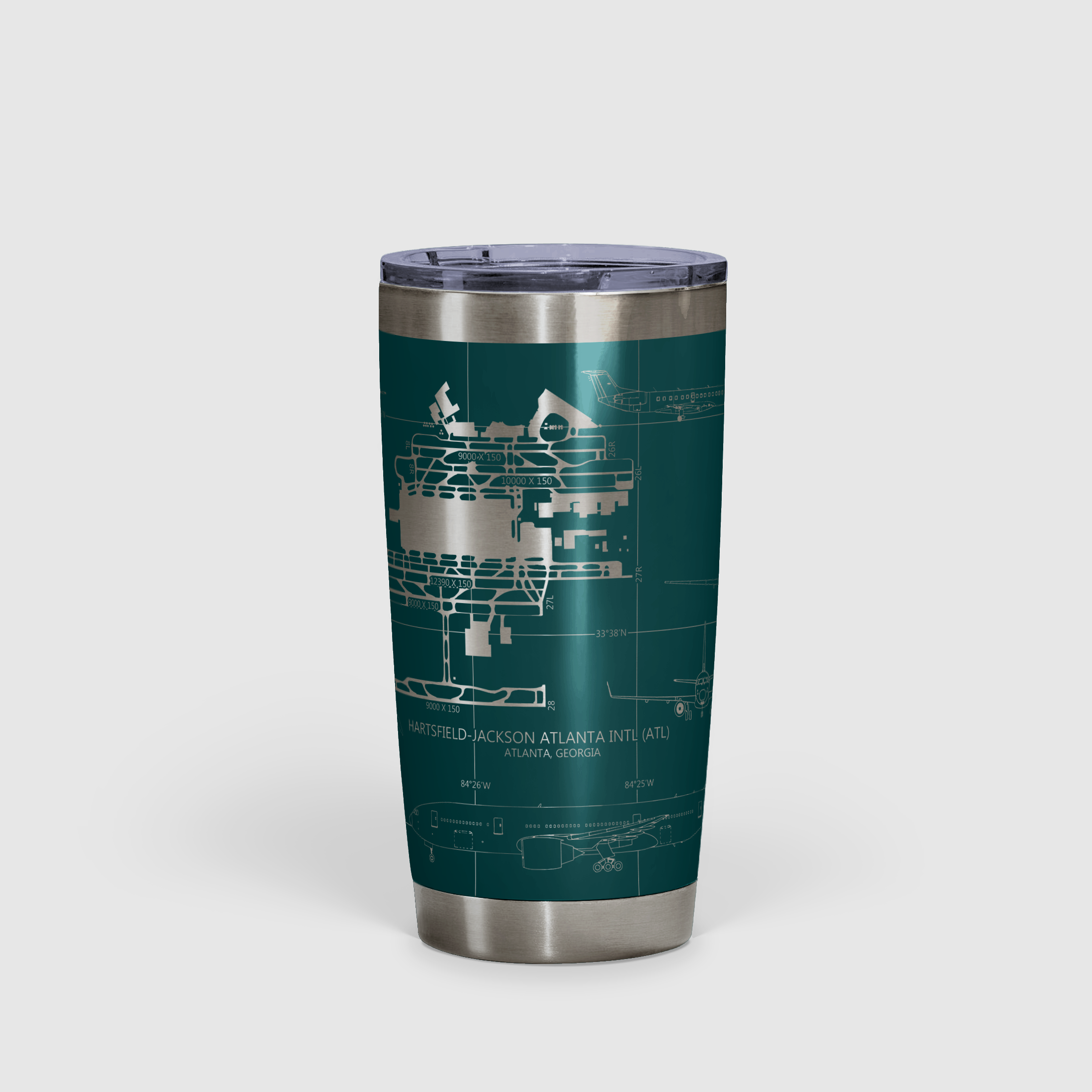 Hartsfield–Jackson Atlanta International (ATL) Airport Diagram Tumbler 20oz