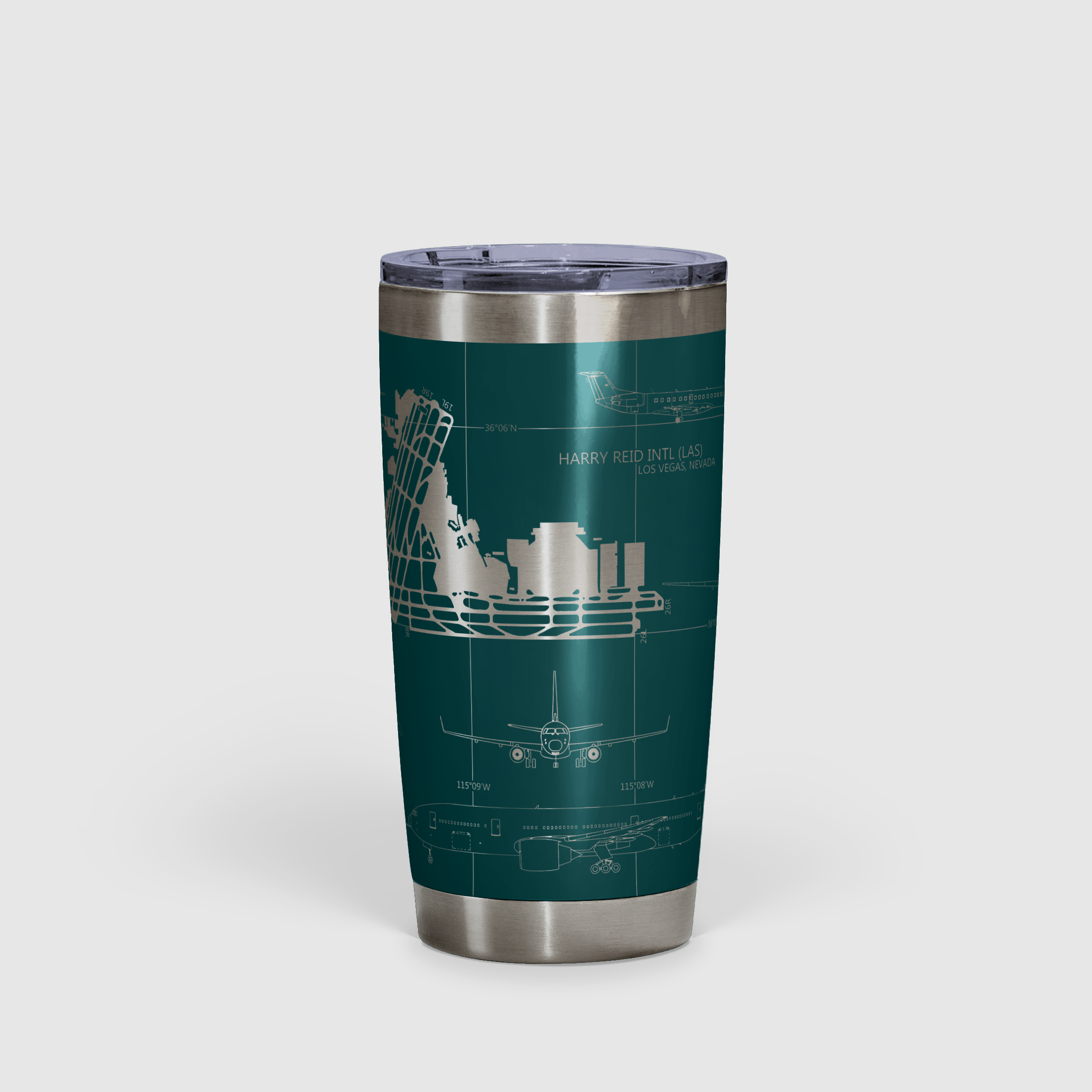 Las Vegas Harry Reid International (LAS) Airport Diagram Tumbler 20oz