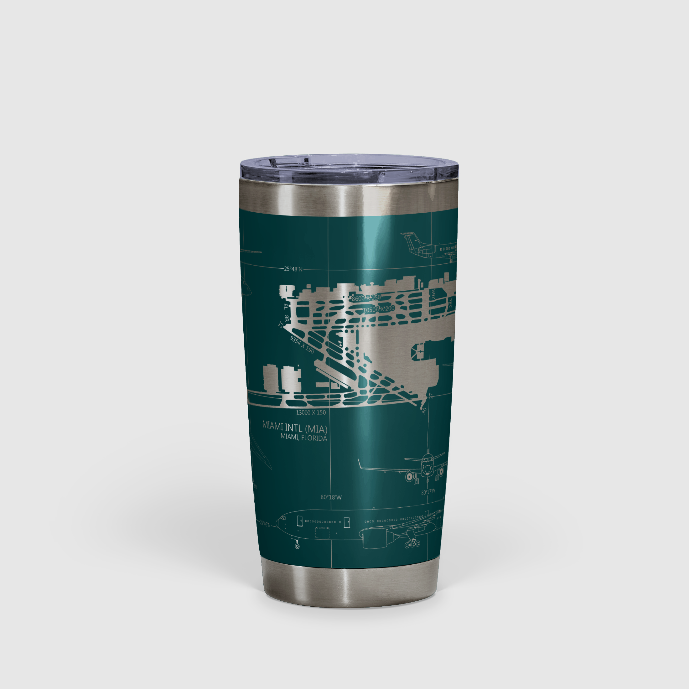 Miami INTL (MIA) Airport Diagram Tumbler 20oz