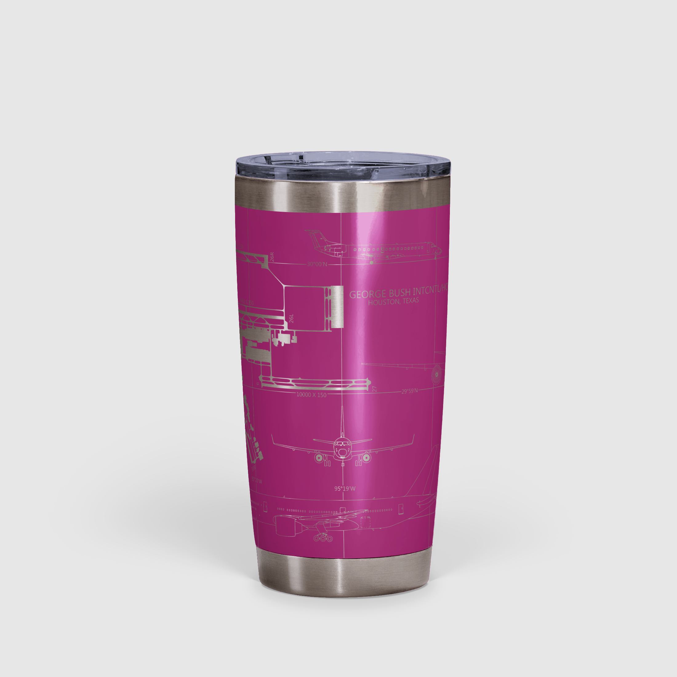 George Bush Intercontinental (IAH) Airport Diagram Tumbler 20oz