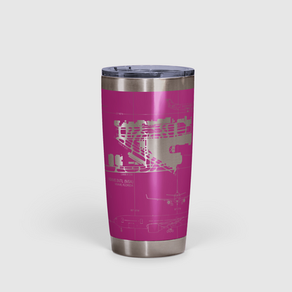 Miami INTL (MIA) Airport Diagram Tumbler 20oz