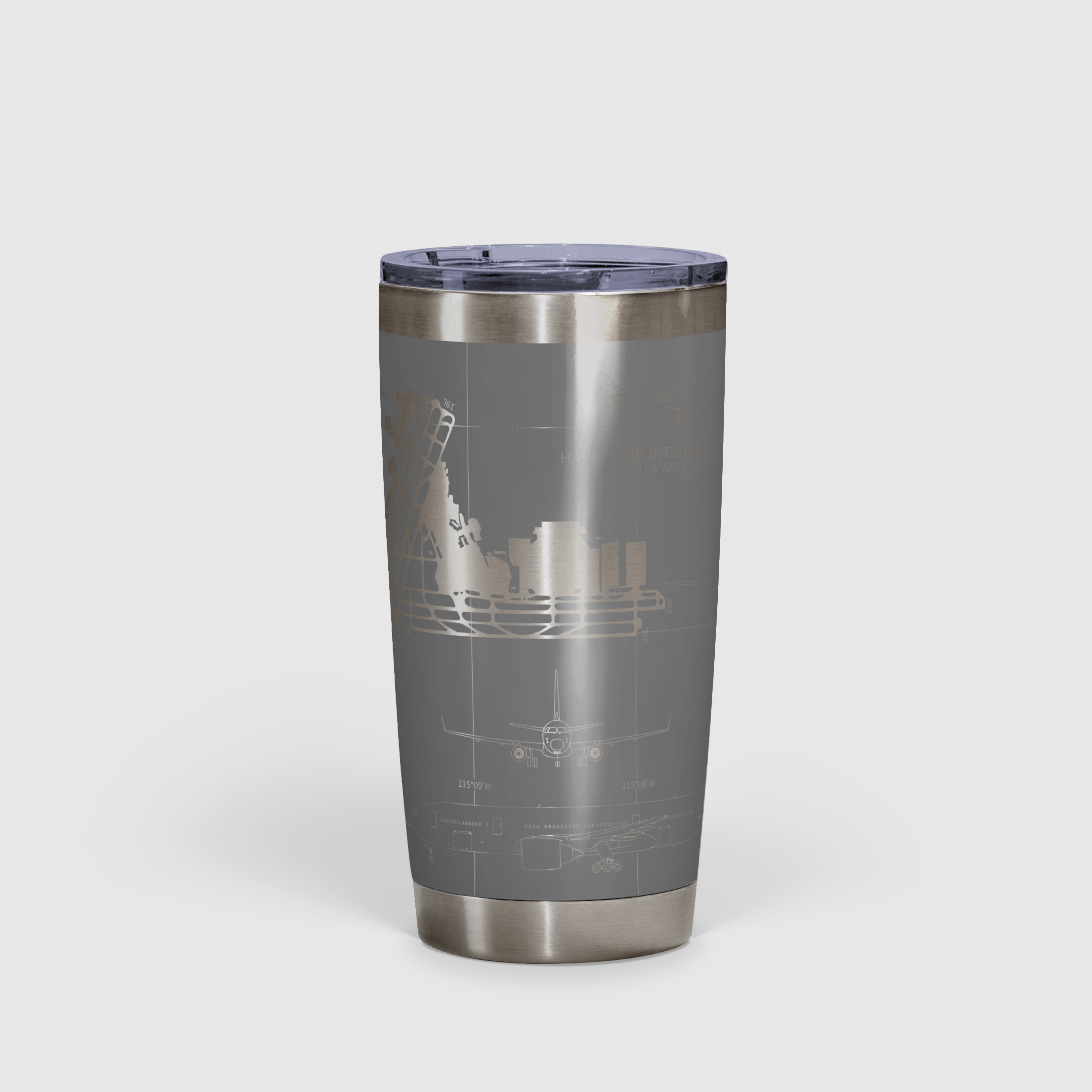 Las Vegas Harry Reid International (LAS) Airport Diagram Tumbler 20oz