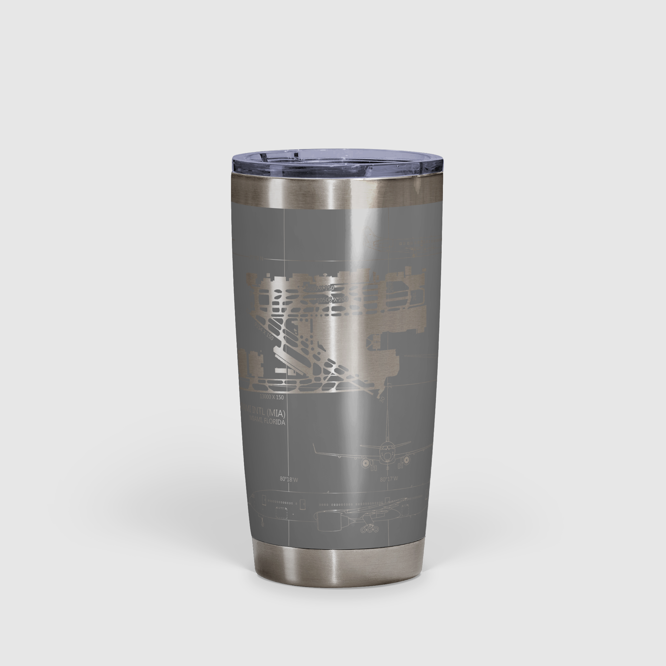 Miami INTL (MIA) Airport Diagram Tumbler 20oz