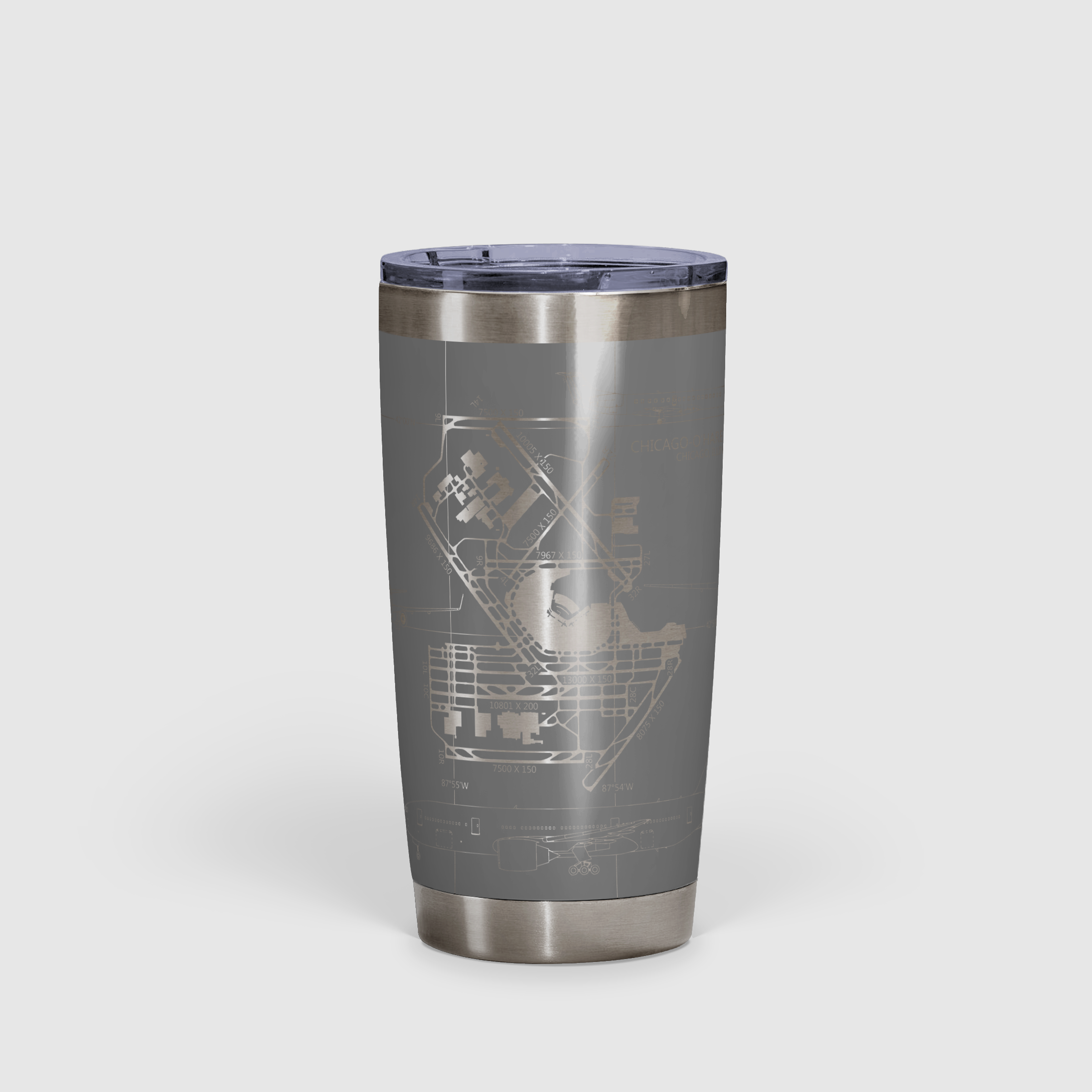 Chicago O'hare (ORD) Airport Diagram Tumbler 20oz