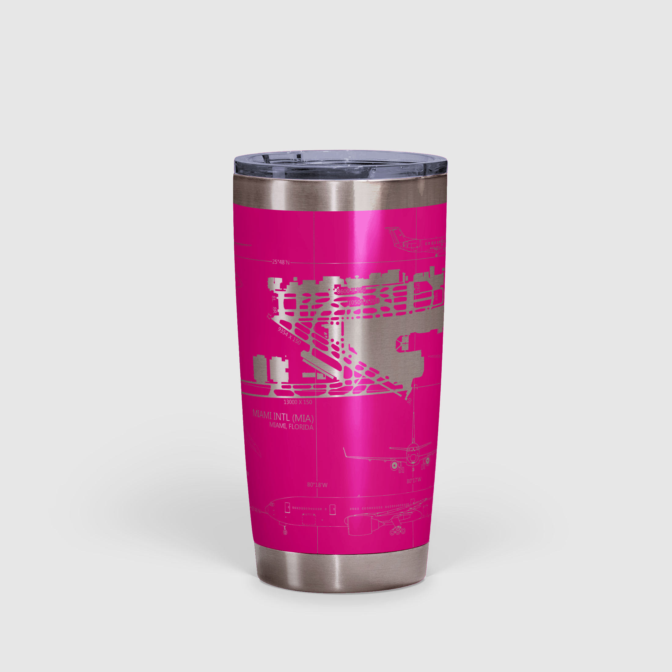 Miami INTL (MIA) Airport Diagram Tumbler 20oz