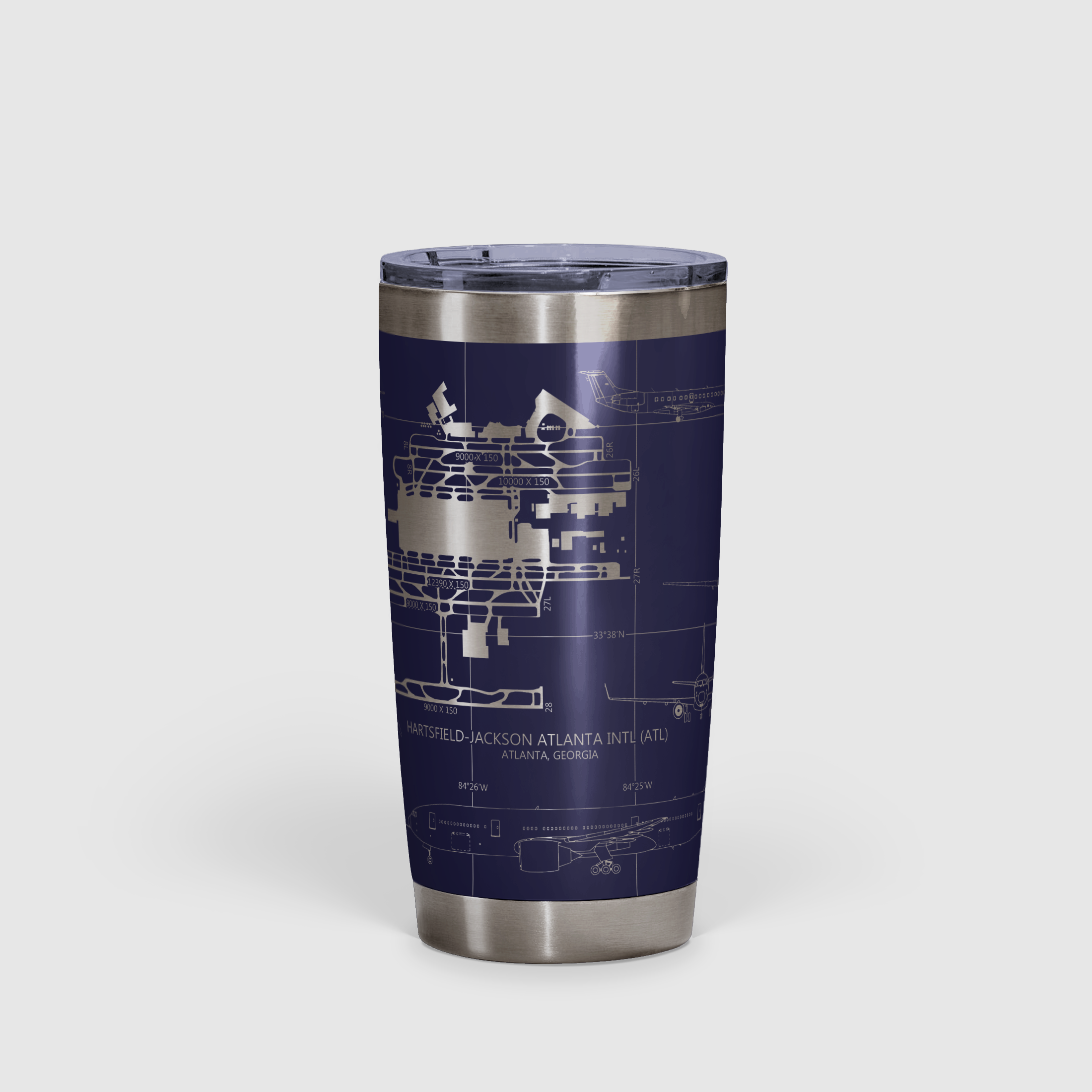 Hartsfield–Jackson Atlanta International (ATL) Airport Diagram Tumbler 20oz