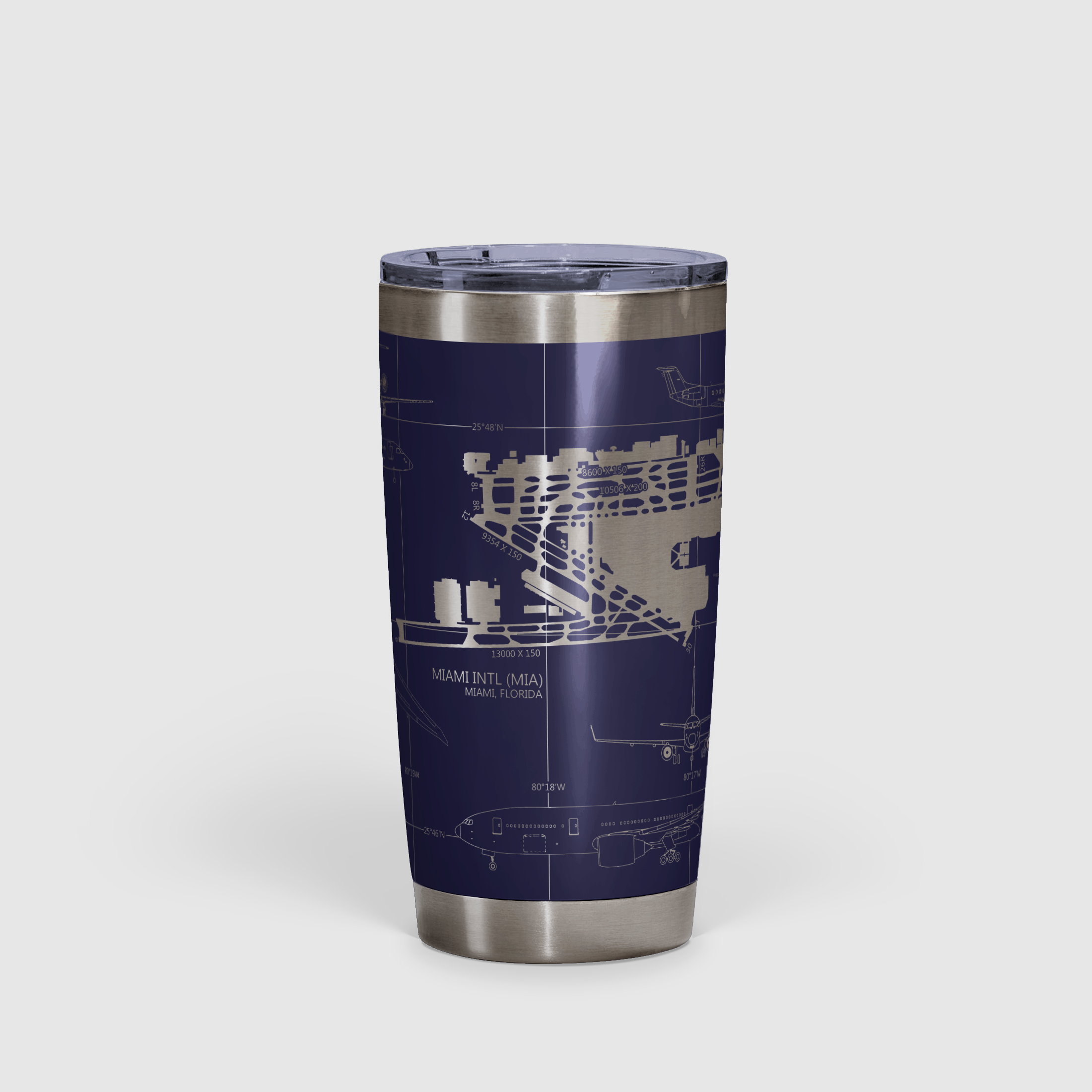 Miami INTL (MIA) Airport Diagram Tumbler 20oz