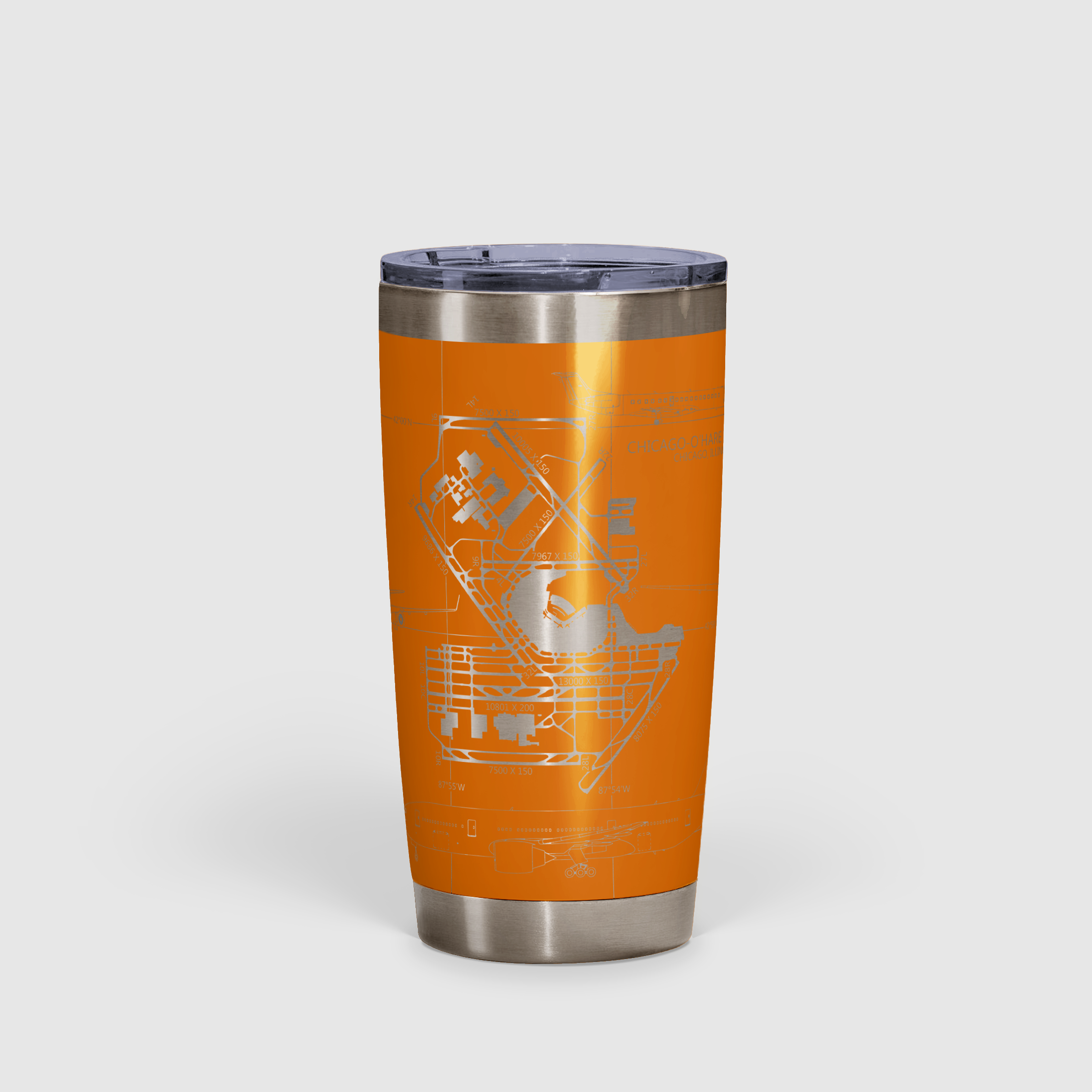 Chicago O'hare (ORD) Airport Diagram Tumbler 20oz