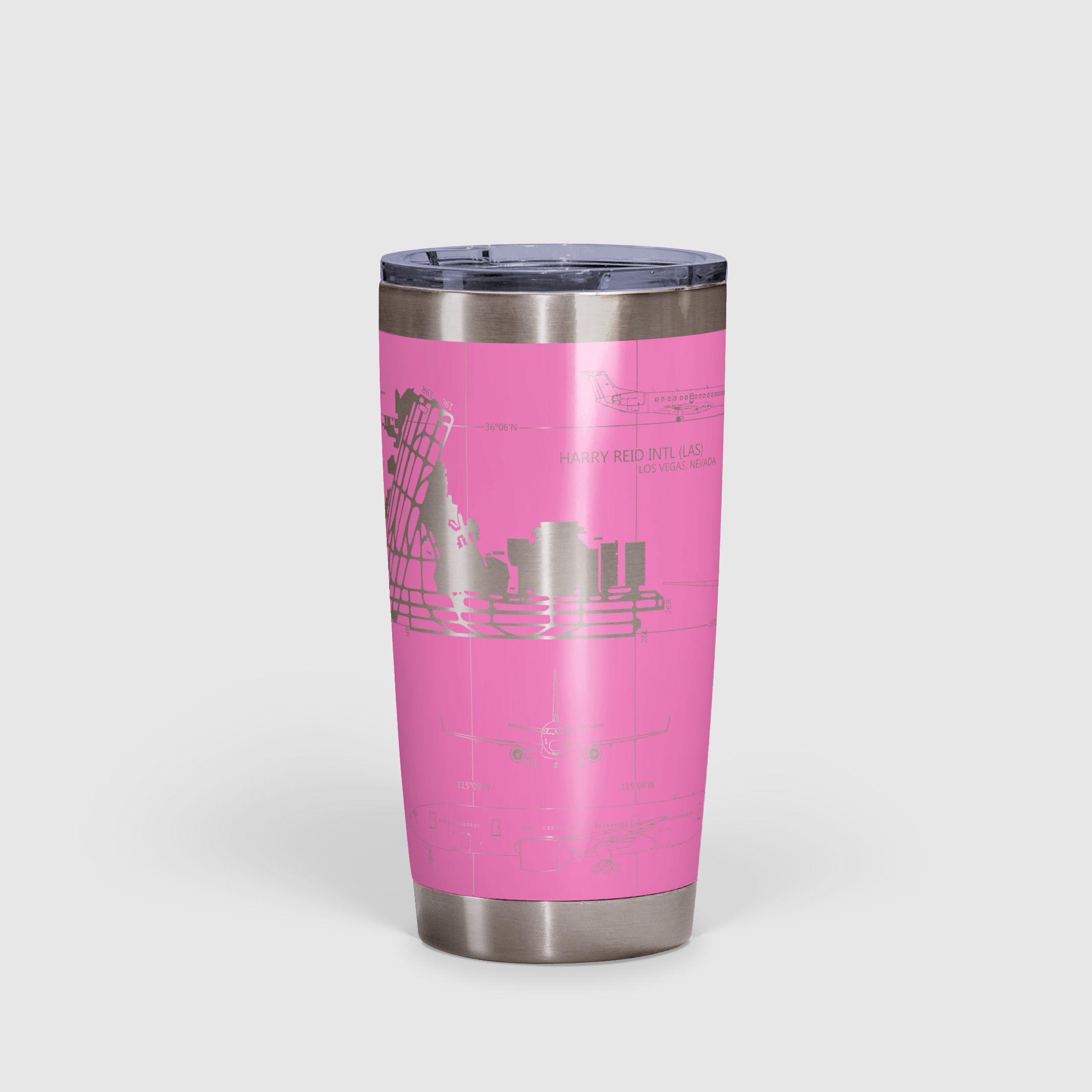 Las Vegas Harry Reid International (LAS) Airport Diagram Tumbler 20oz