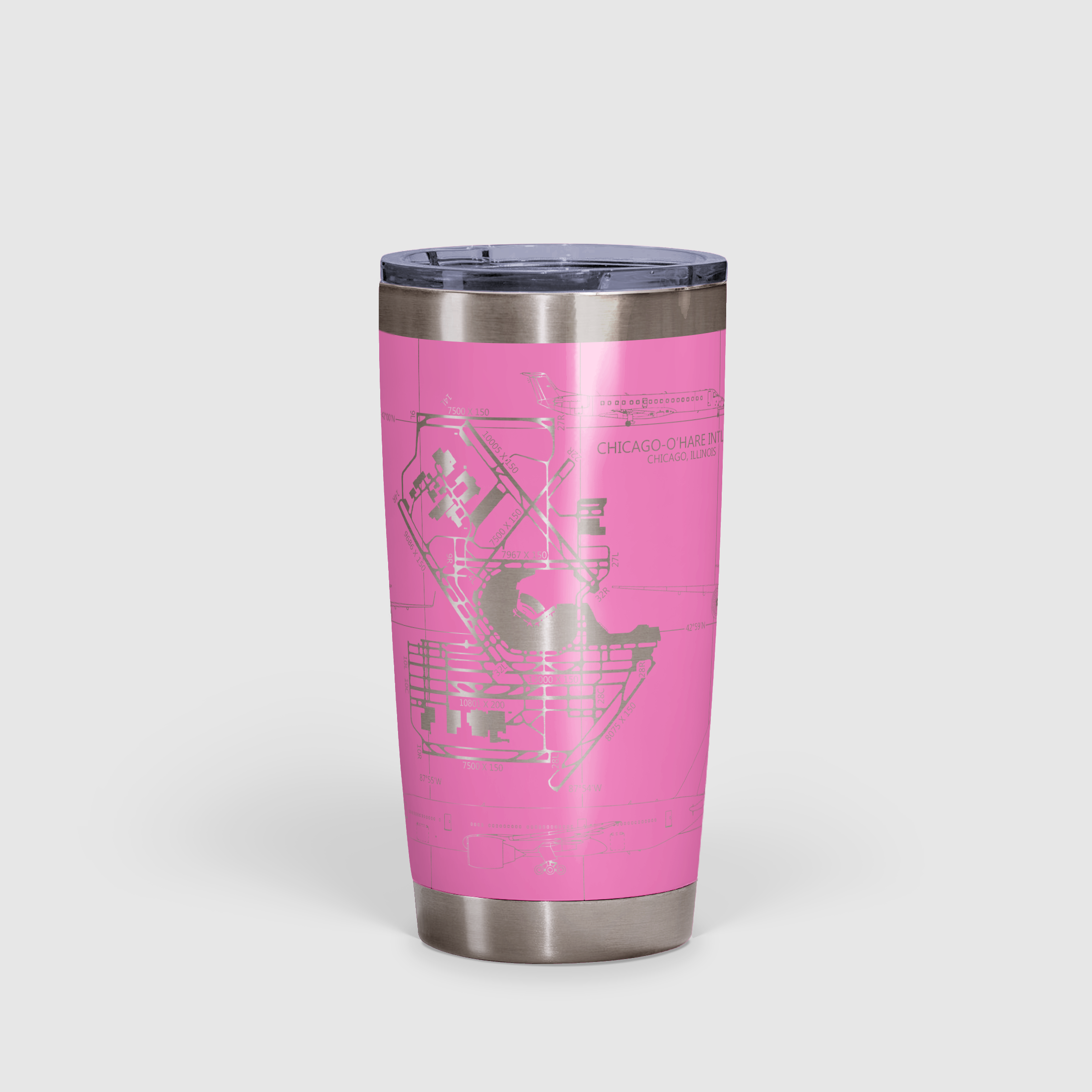 Chicago O'hare (ORD) Airport Diagram Tumbler 20oz