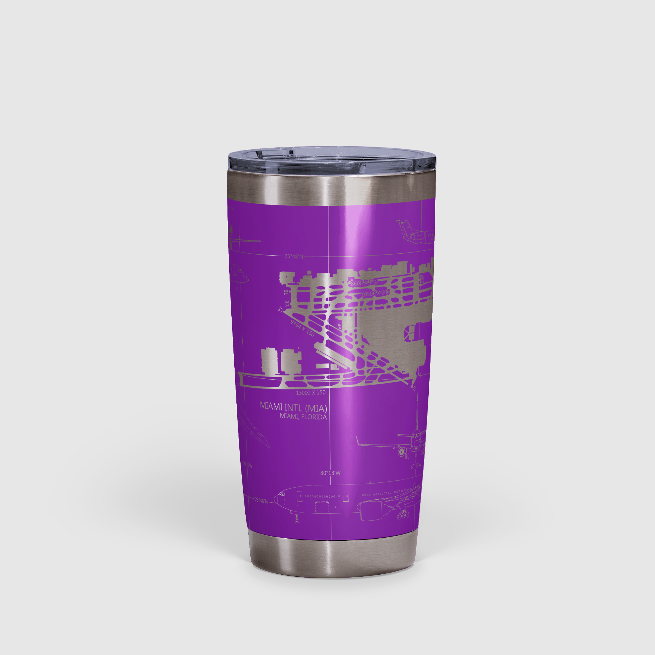 Miami INTL (MIA) Airport Diagram Tumbler 20oz