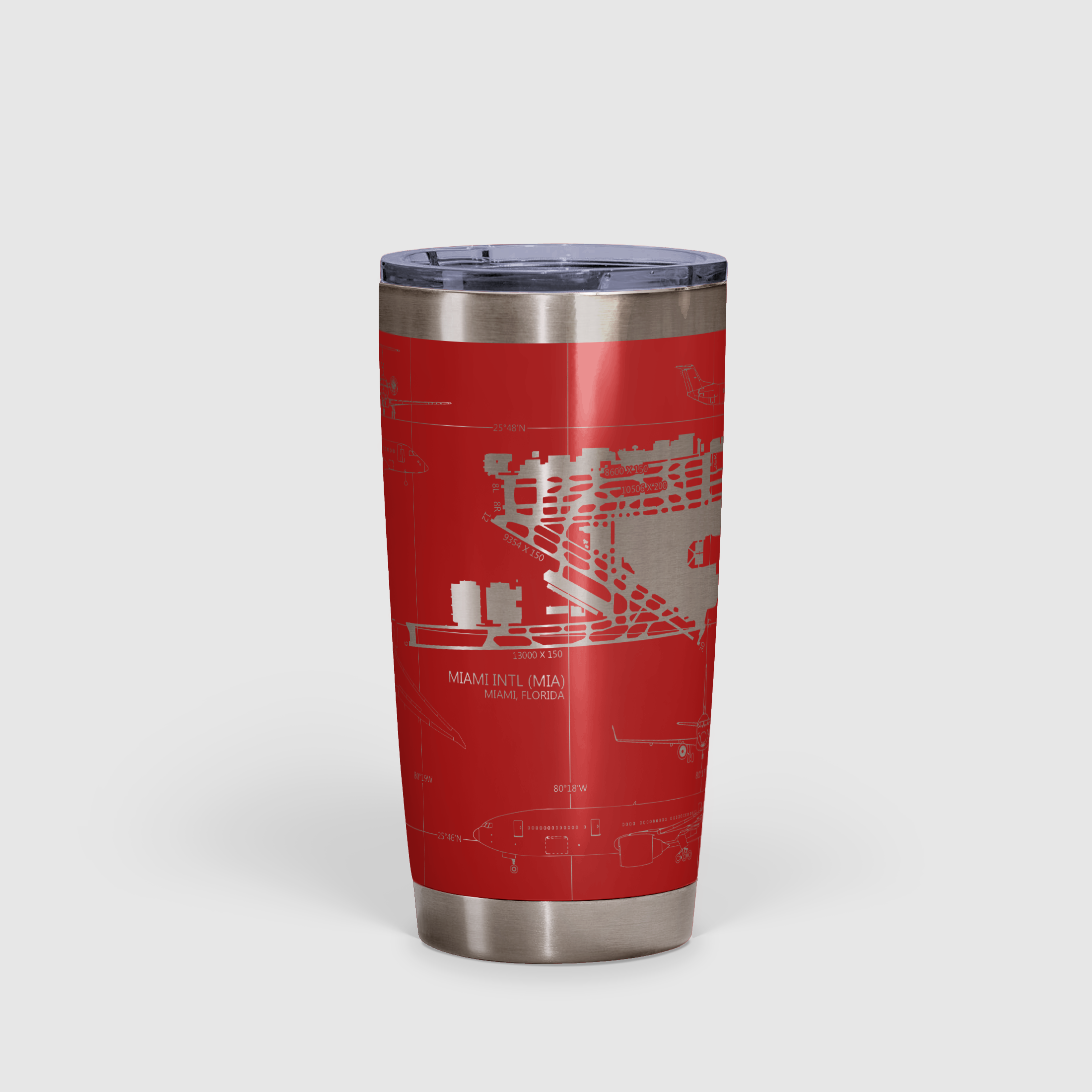 Miami INTL (MIA) Airport Diagram Tumbler 20oz