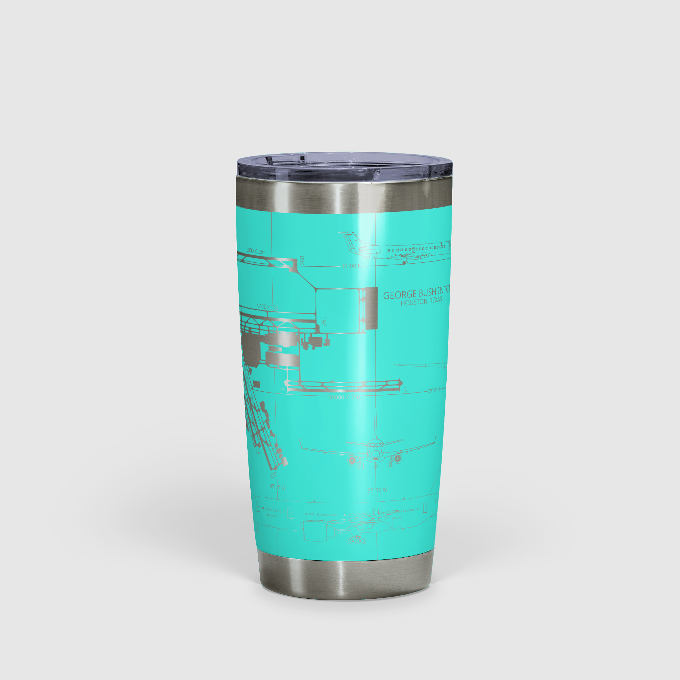 George Bush Intercontinental (IAH) Airport Diagram Tumbler 20oz