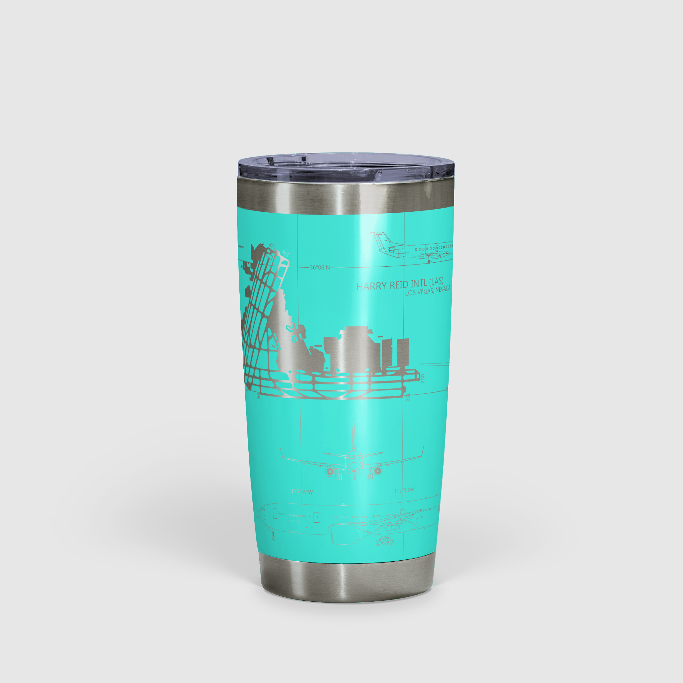 Las Vegas Harry Reid International (LAS) Airport Diagram Tumbler 20oz