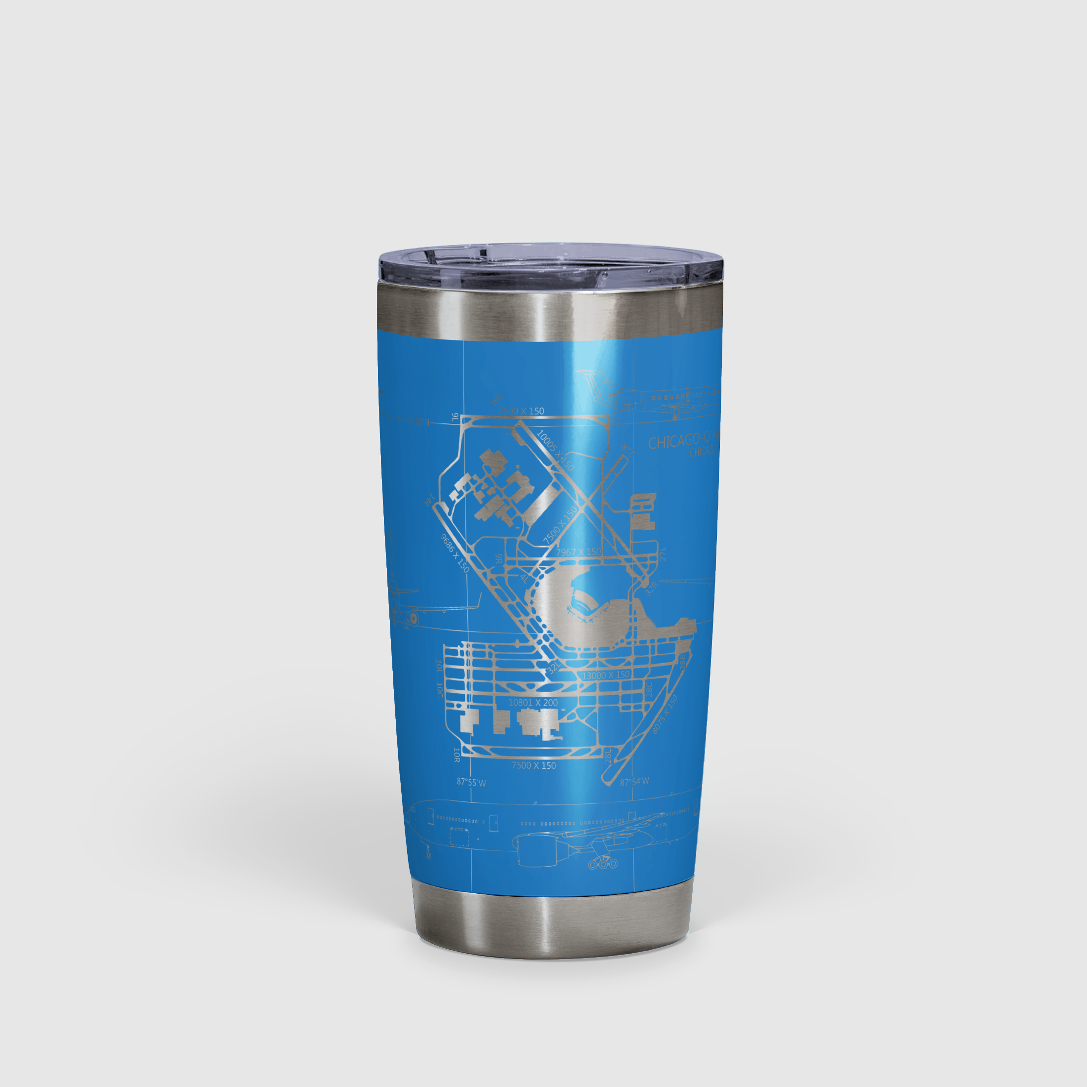 Chicago O'hare (ORD) Airport Diagram Tumbler 20oz