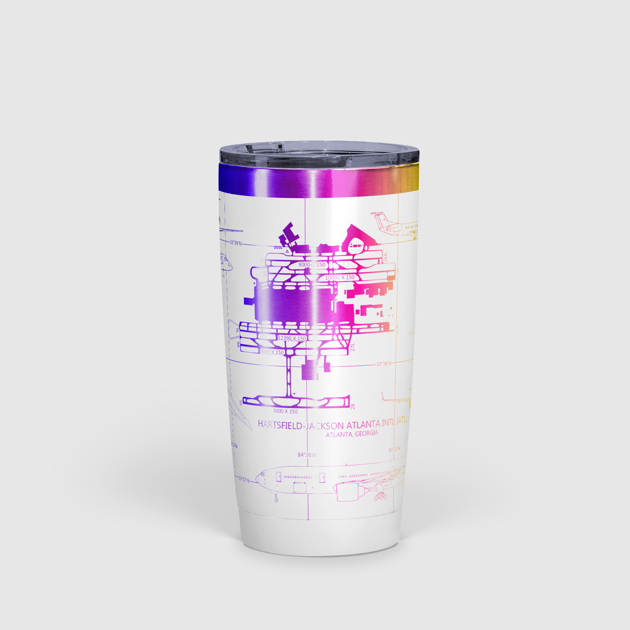 Hartsfield–Jackson Atlanta International (ATL) Airport Diagram Tumbler 20oz