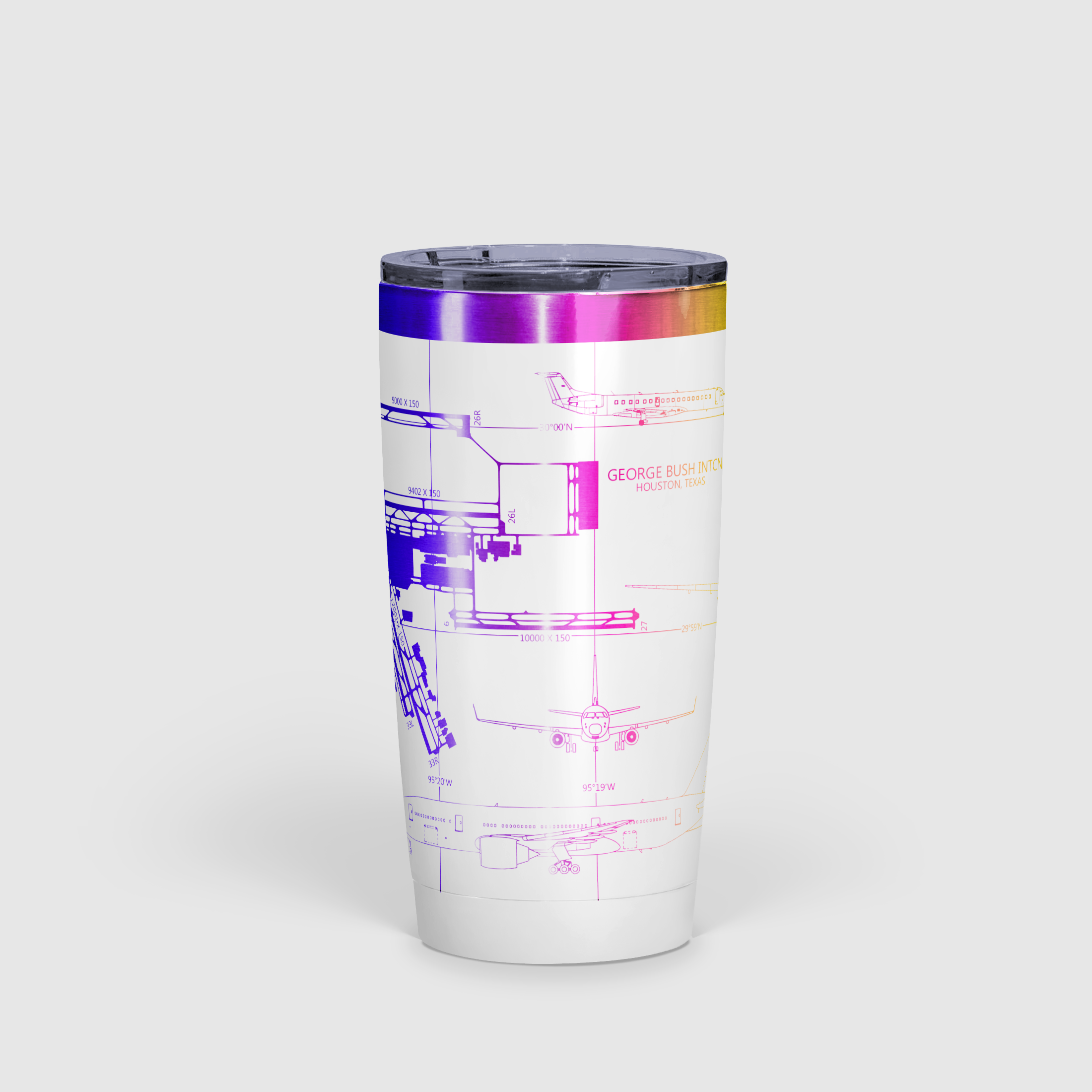 George Bush Intercontinental (IAH) Airport Diagram Tumbler 20oz