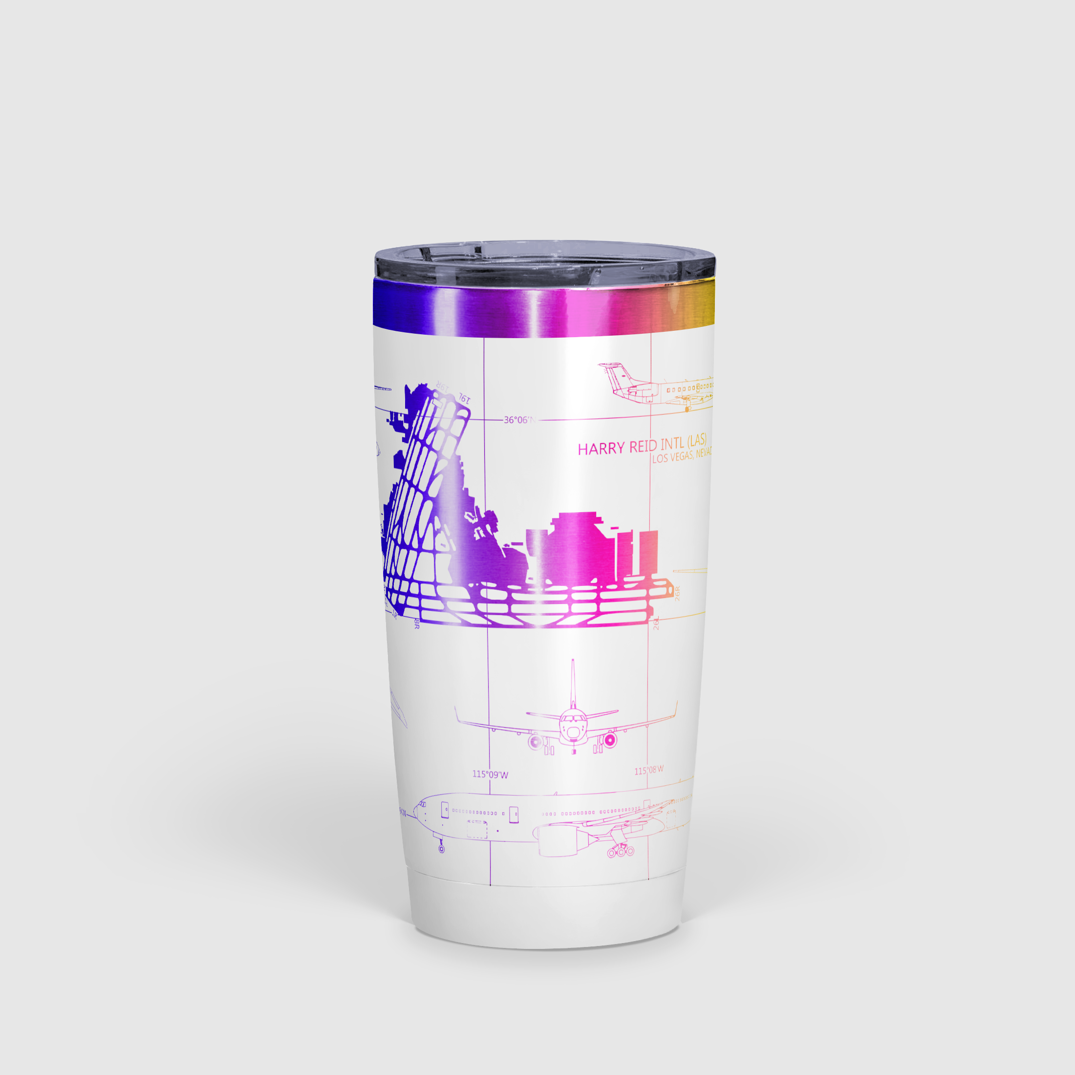 Las Vegas Harry Reid International (LAS) Airport Diagram Tumbler 20oz