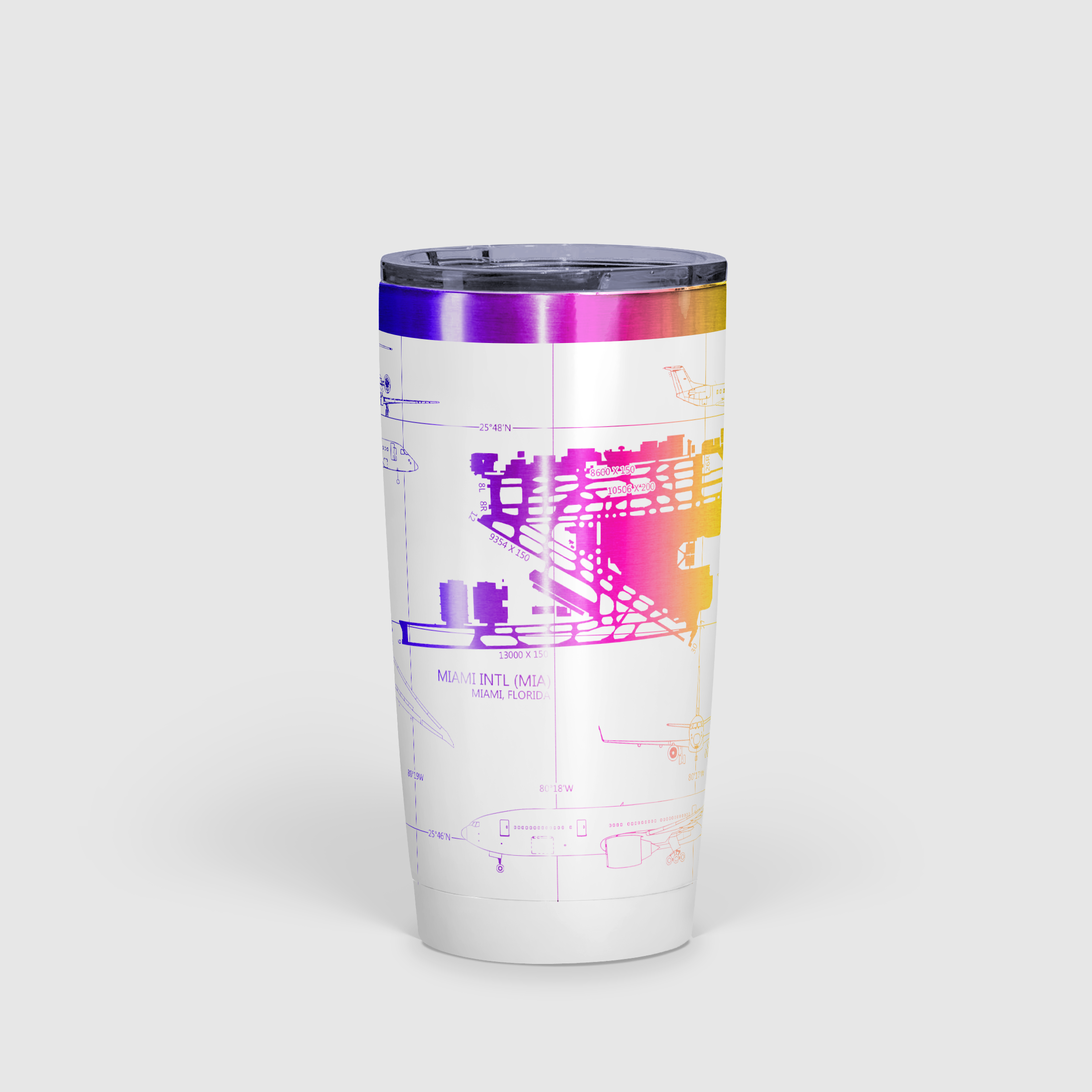 Miami INTL (MIA) Airport Diagram Tumbler 20oz