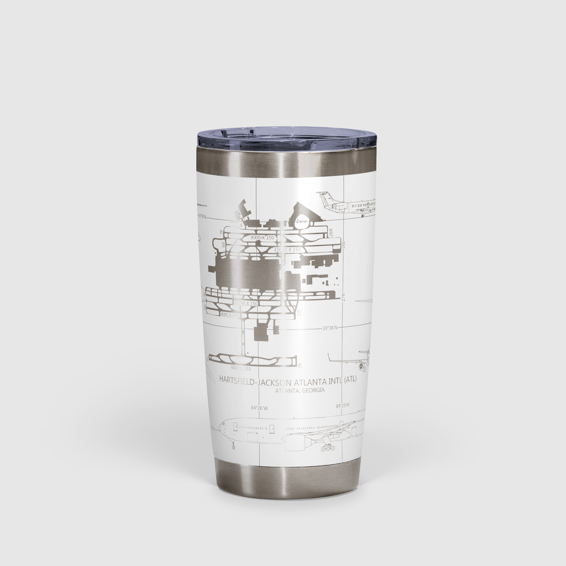 Hartsfield–Jackson Atlanta International (ATL) Airport Diagram Tumbler 20oz