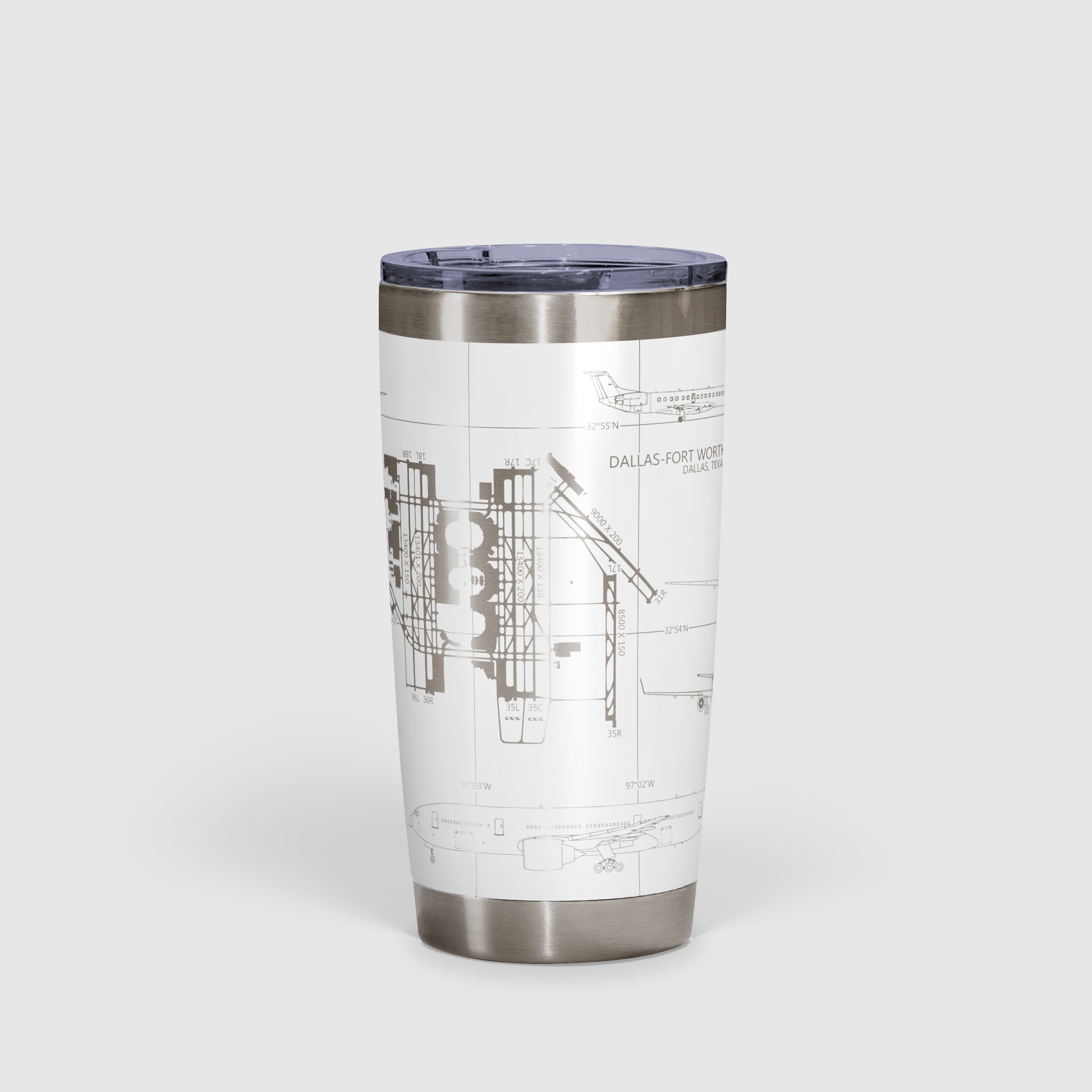 Dallas-Fort Worth International (DFW) Airport Diagram Tumbler 20oz