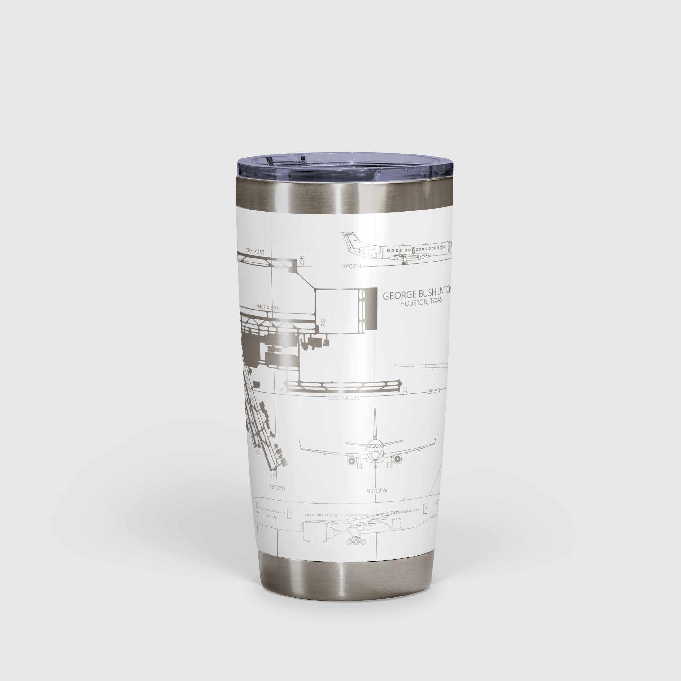 George Bush Intercontinental (IAH) Airport Diagram Tumbler 20oz