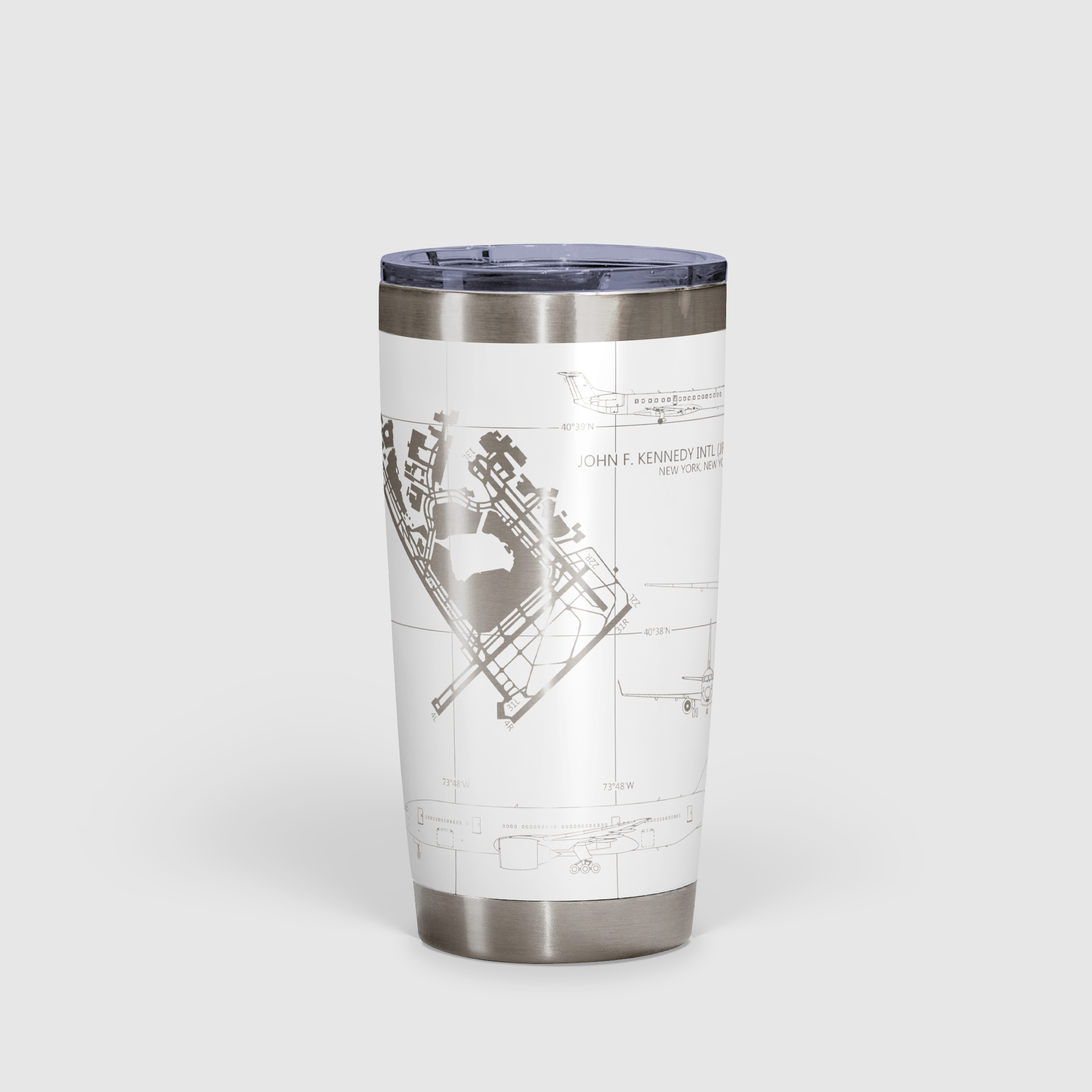 John F. Kennedy International (JFK) Airport Diagram Tumbler 20oz