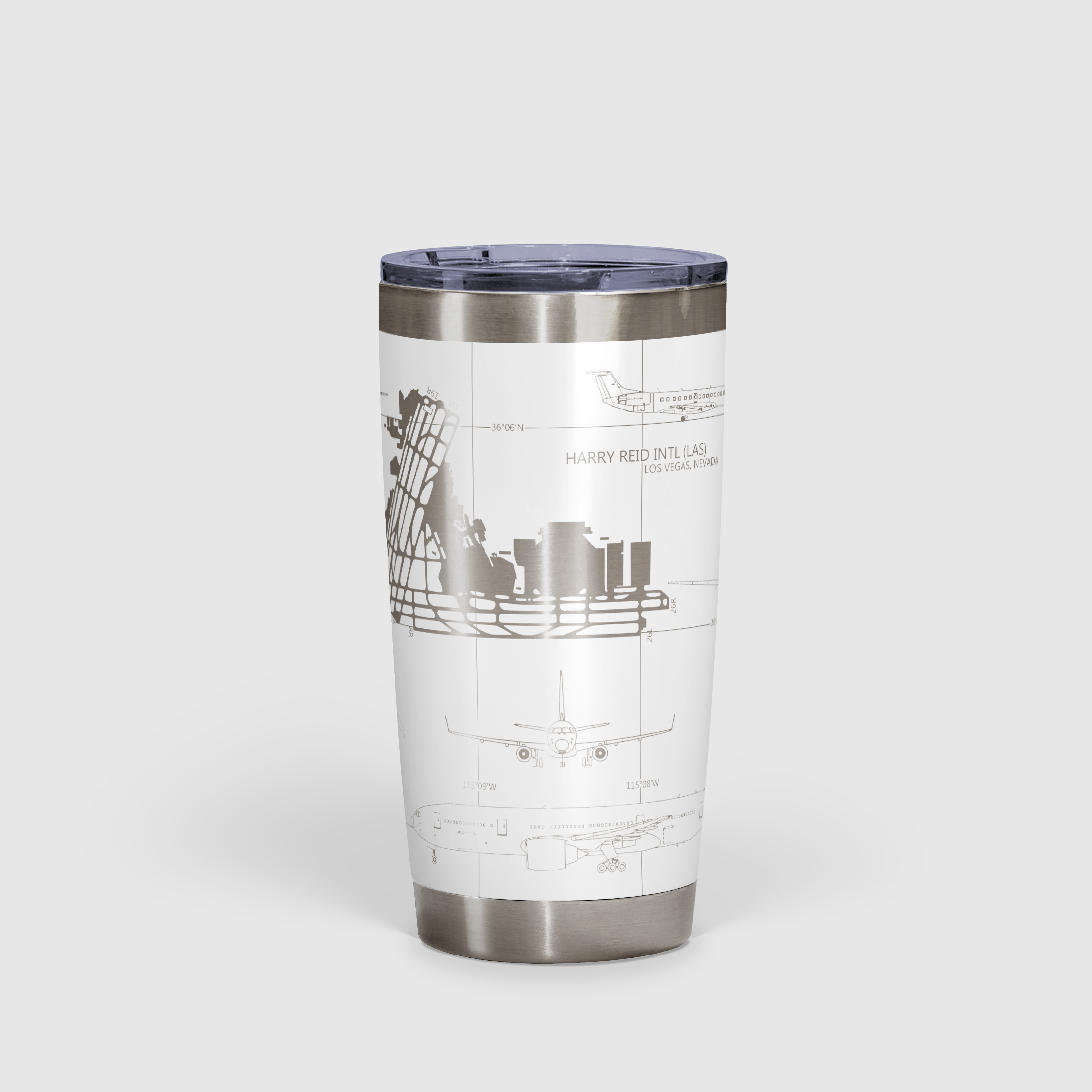 Las Vegas Harry Reid International (LAS) Airport Diagram Tumbler 20oz