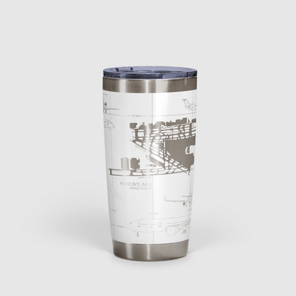 Miami INTL (MIA) Airport Diagram Tumbler 20oz