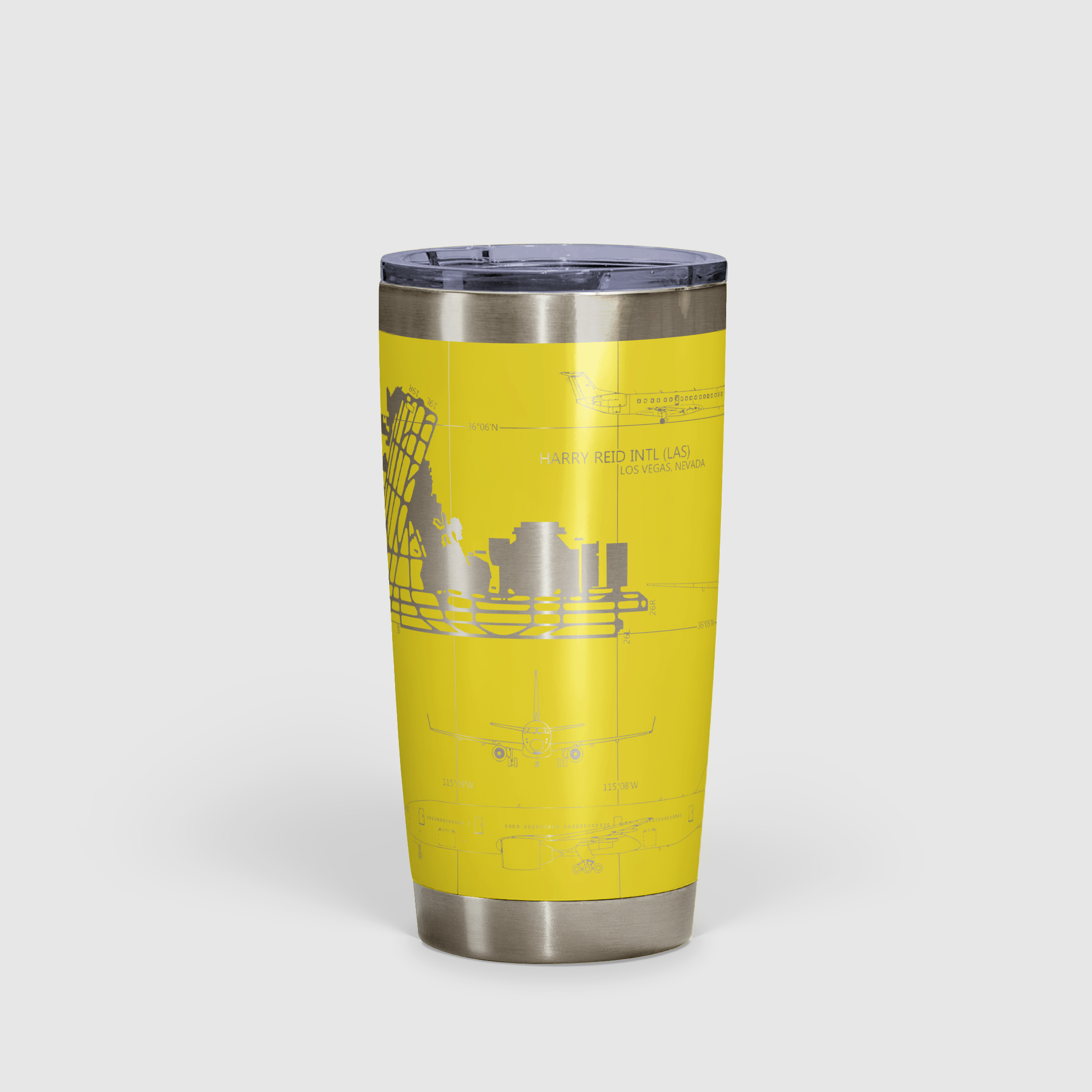 Las Vegas Harry Reid International (LAS) Airport Diagram Tumbler 20oz