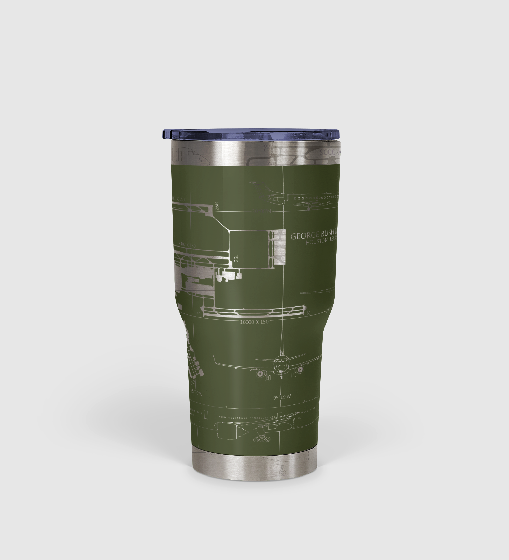 George Bush Intercontinental (IAH) Airport Diagram Tumbler 30oz